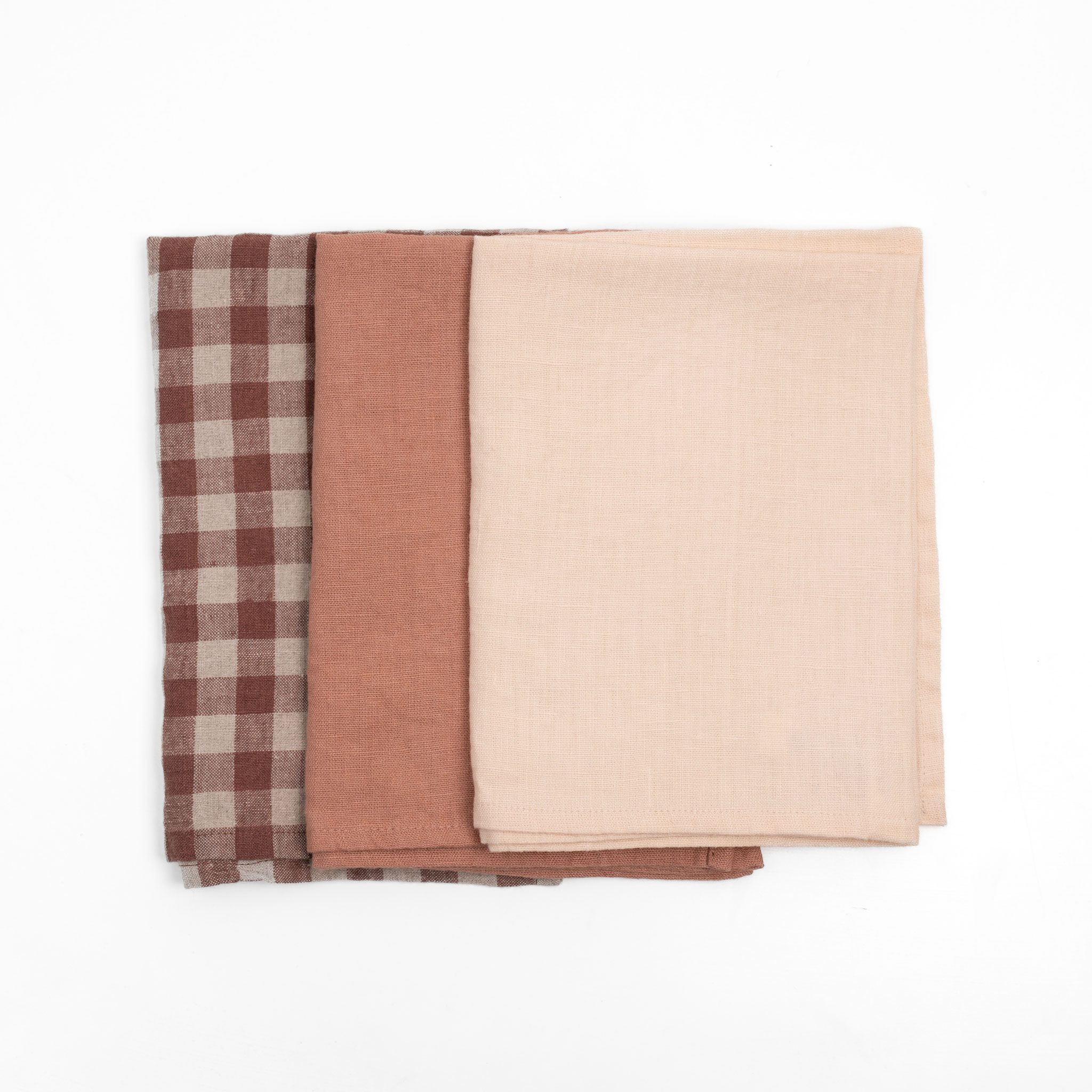 Chocolate Gingham- Cafe creme- Brazilian Sand