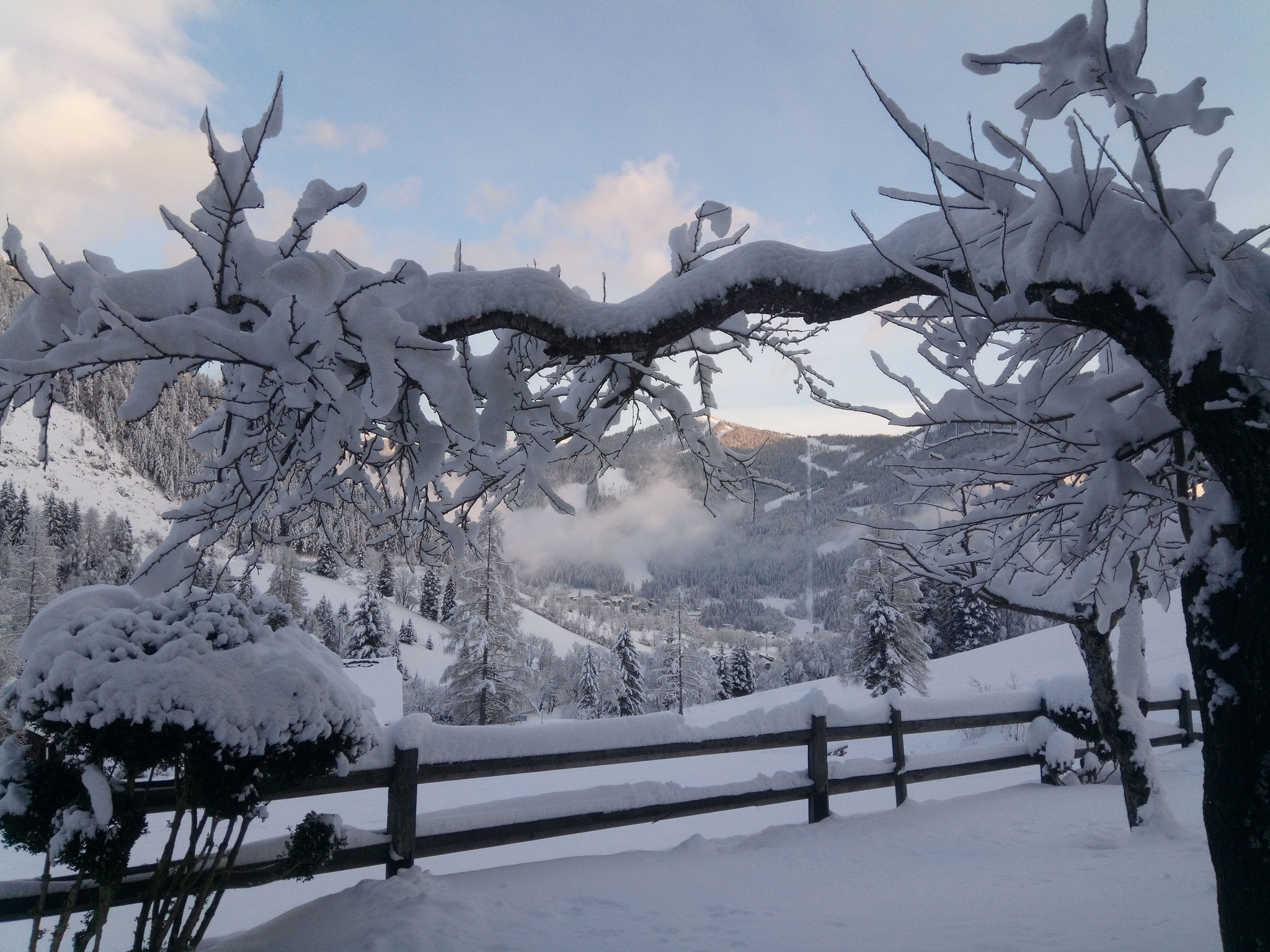 verschneiter Blick Richtung Bad Kleinkirchheim