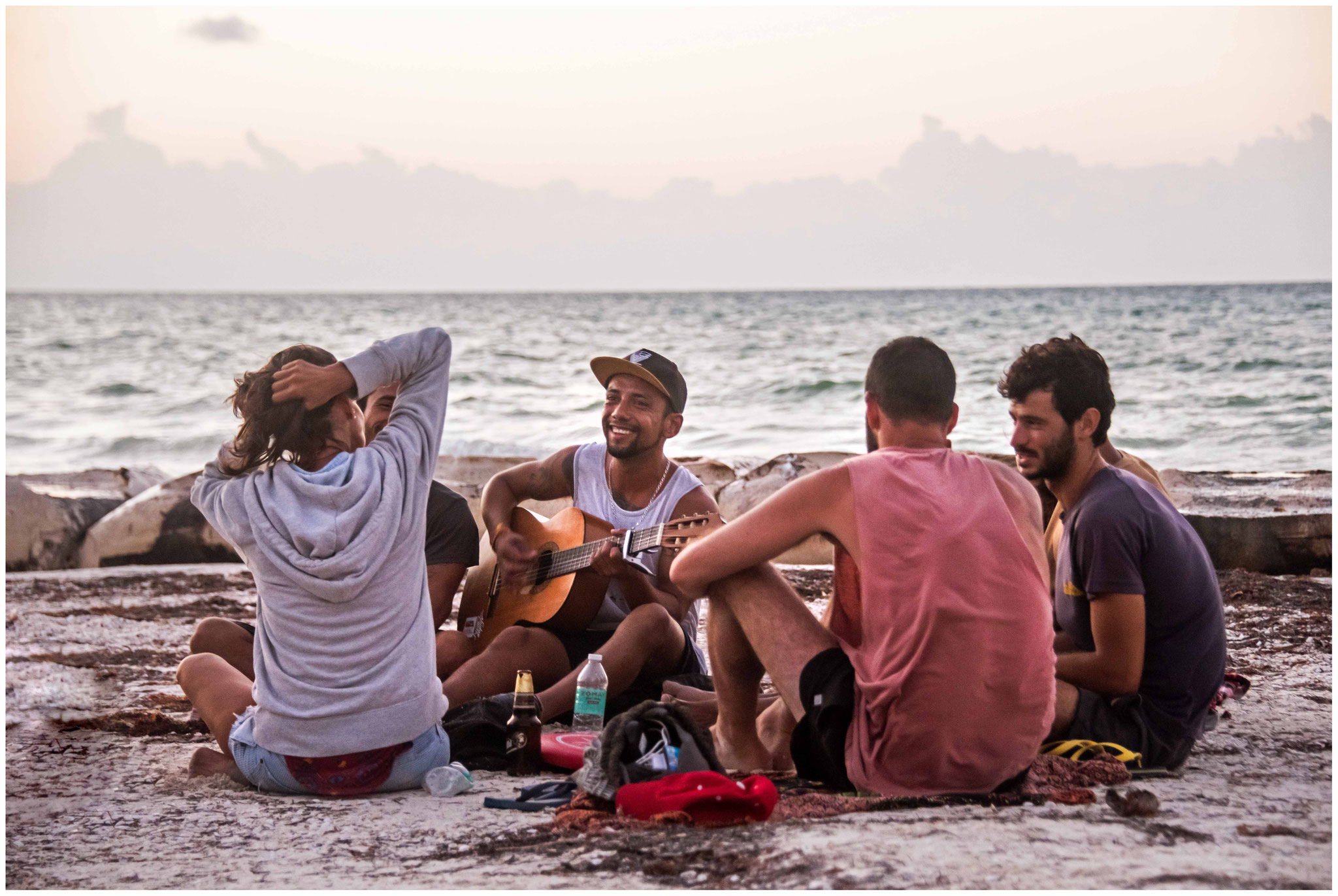 Gruppe am Strand auf Holbox