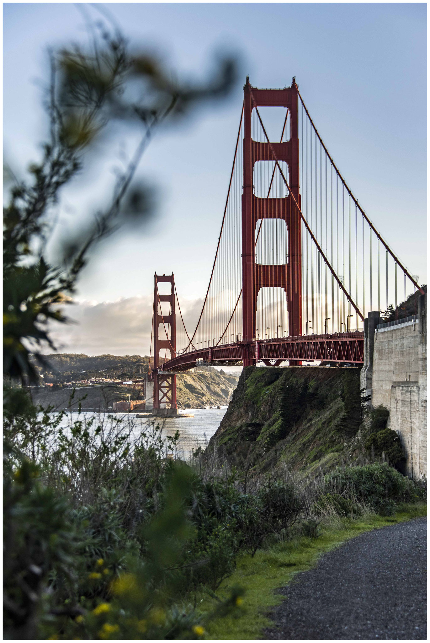 Golden Gate Bridge aus Sicht vom "Moore Rd Pier" 