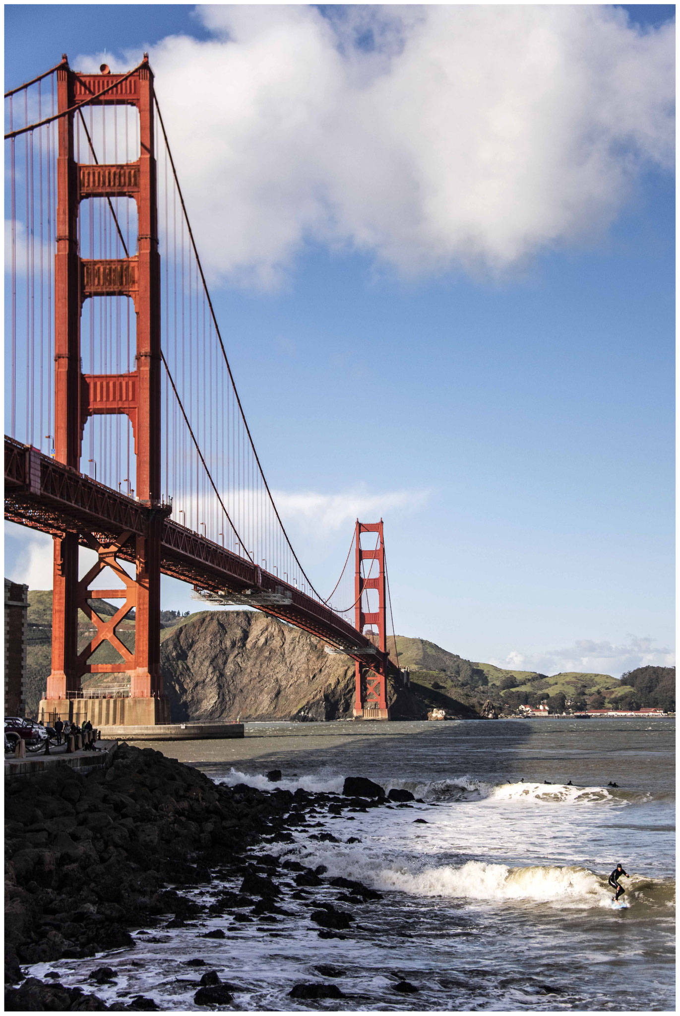 Golden Gate Bridge aus Sicht der "West Bluff Picnic Area"