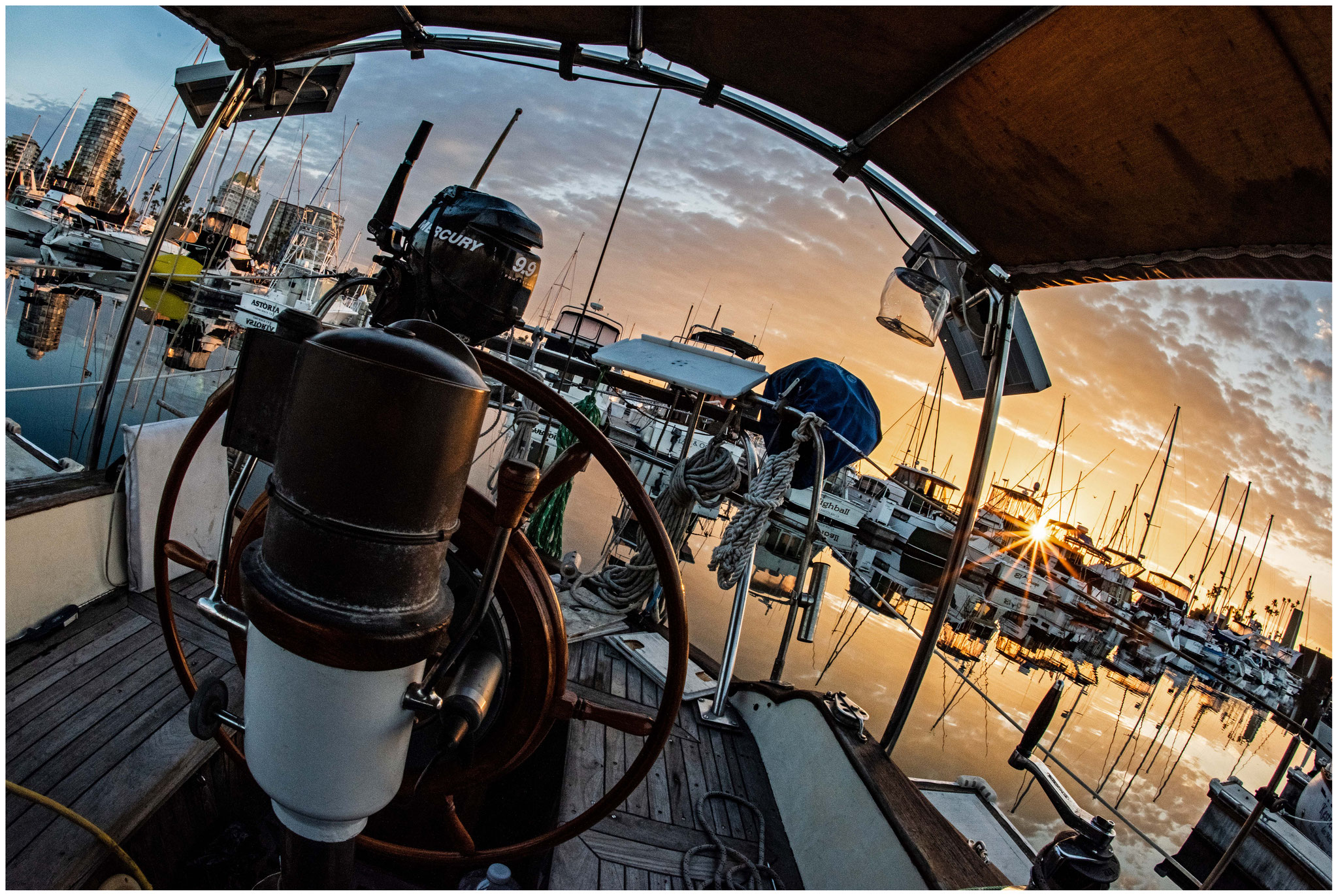 Unterkunft am "Long Beach" bei Sonnenaufgang