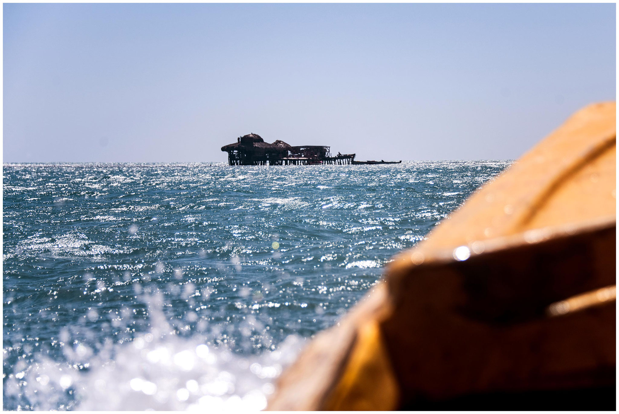 Bootsfahrt zur "Floyd's Pelican Bar" mitten im Treasure Beach