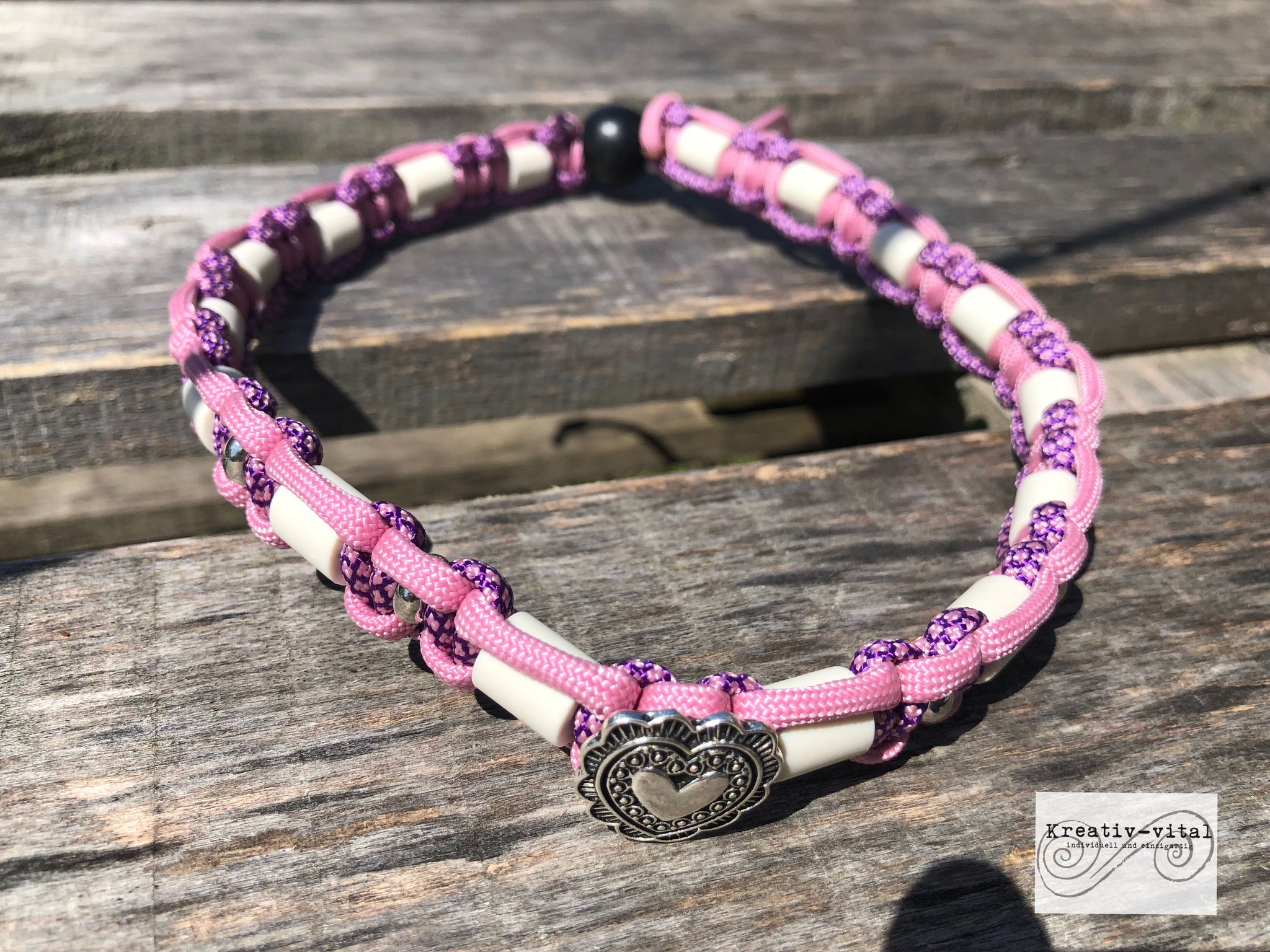 EM Keramik Halsband für Hund/Katze 46-50cm Halsumfang Lavendel/Lila