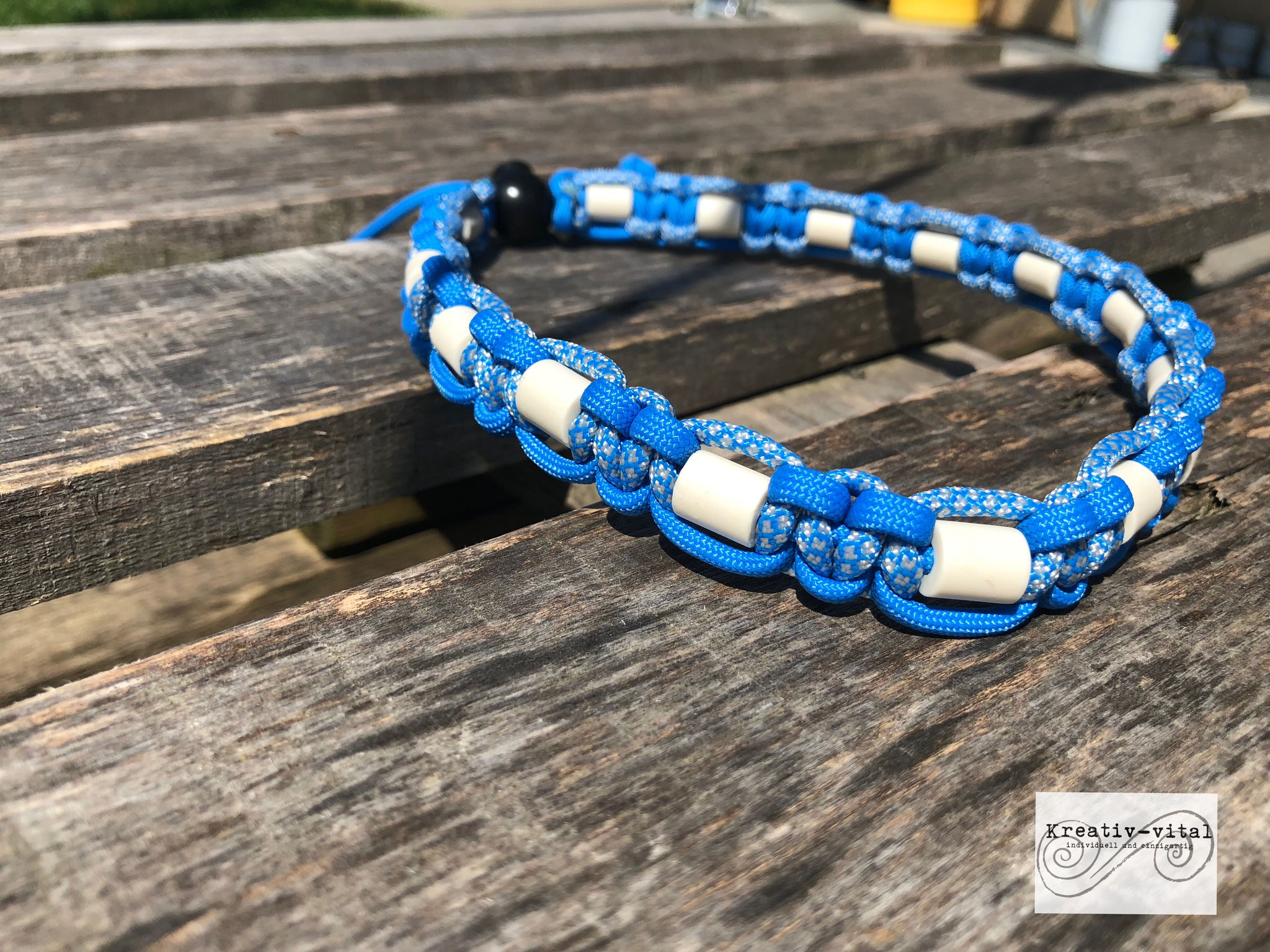 EM Keramik Halsband für Hund/Katze 46-50cm Halsumfang blue/colonial blue