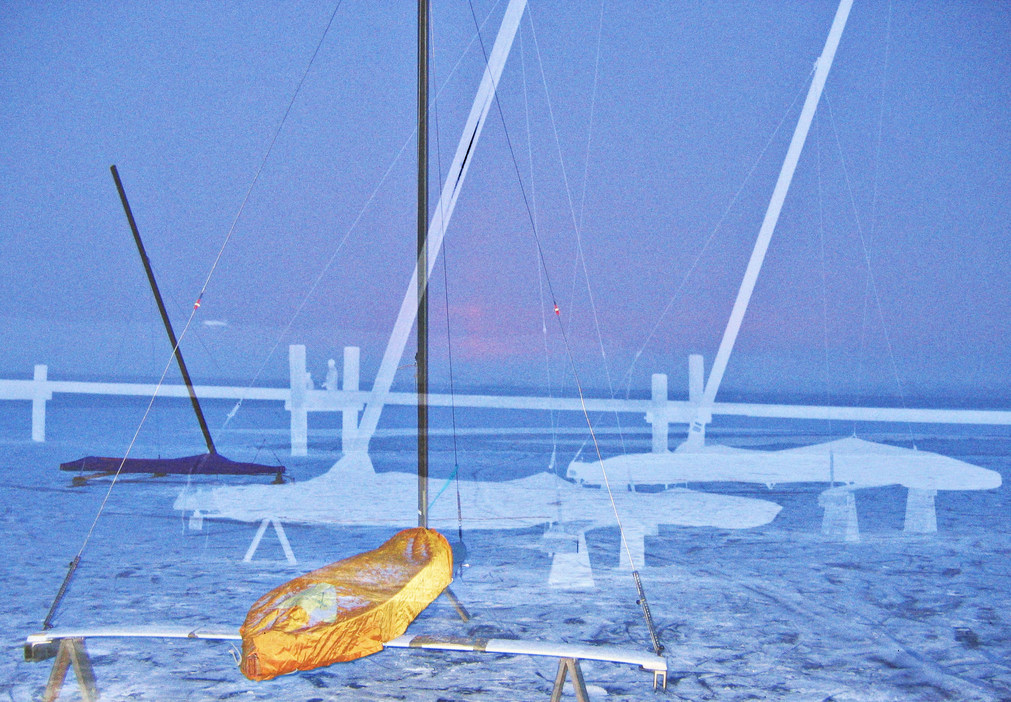 Eissegler bei Nacht