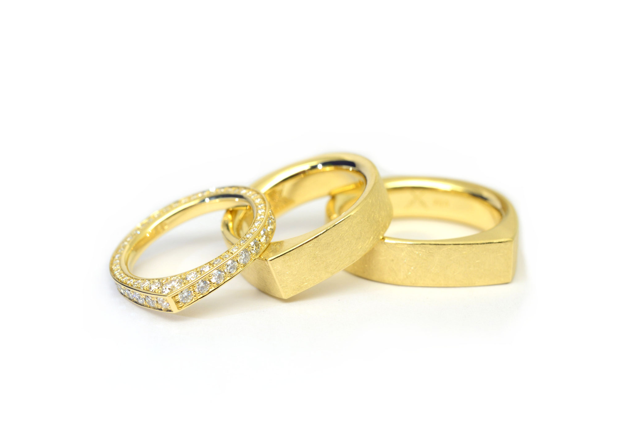 TropfenRinge. 750/ooo Gold. Brillanten 