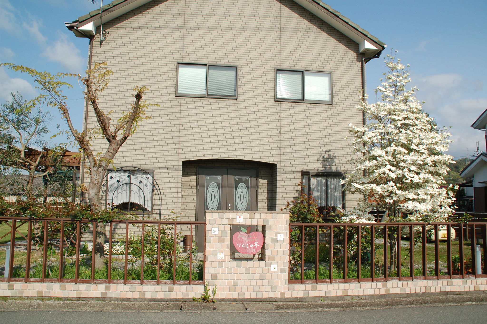 お店のお誕生日、４月２３日頃には真っ白なハナミズキがピカピカに花開きます