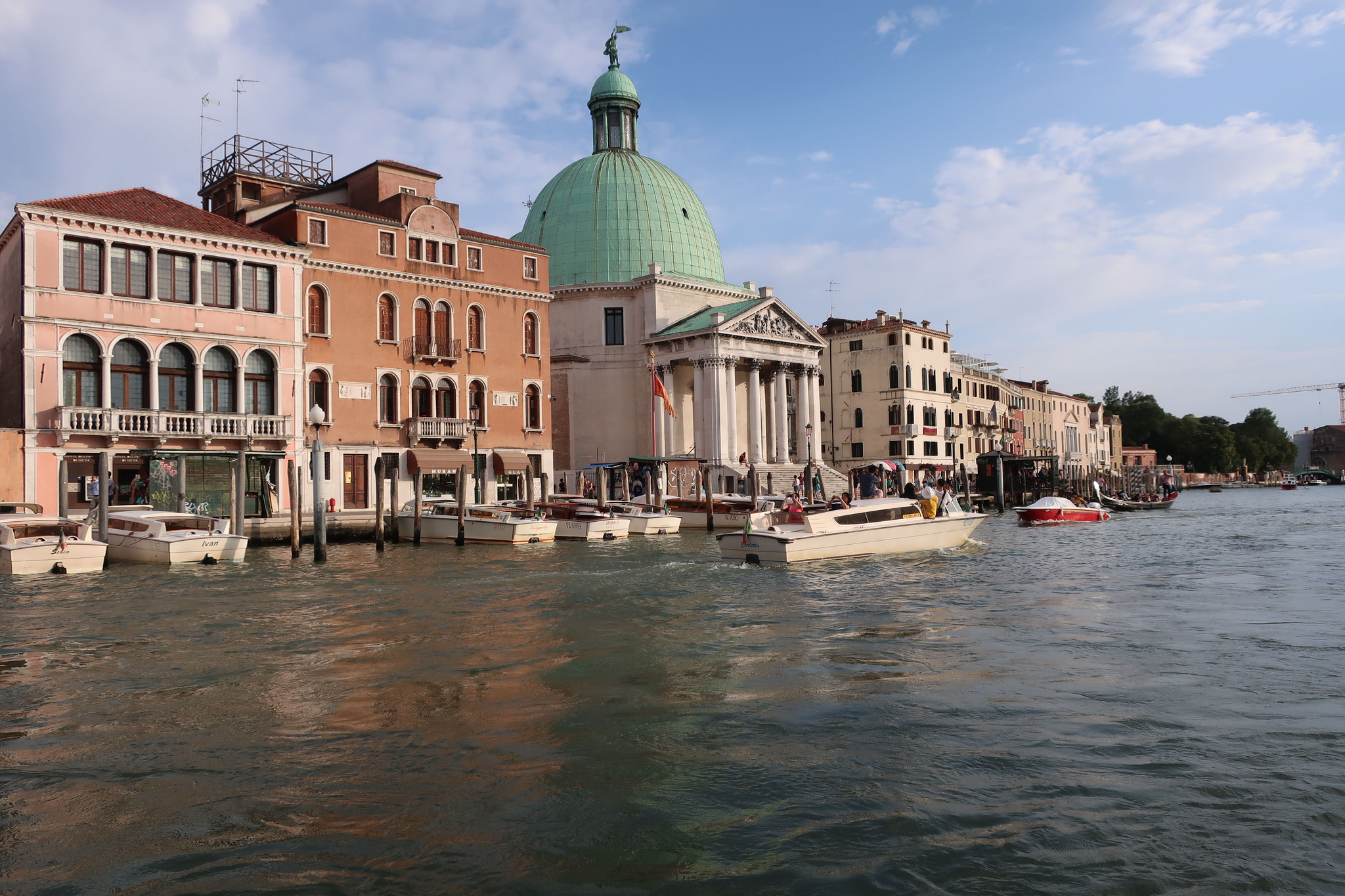 The cityscape of Venice built on the tidal flats