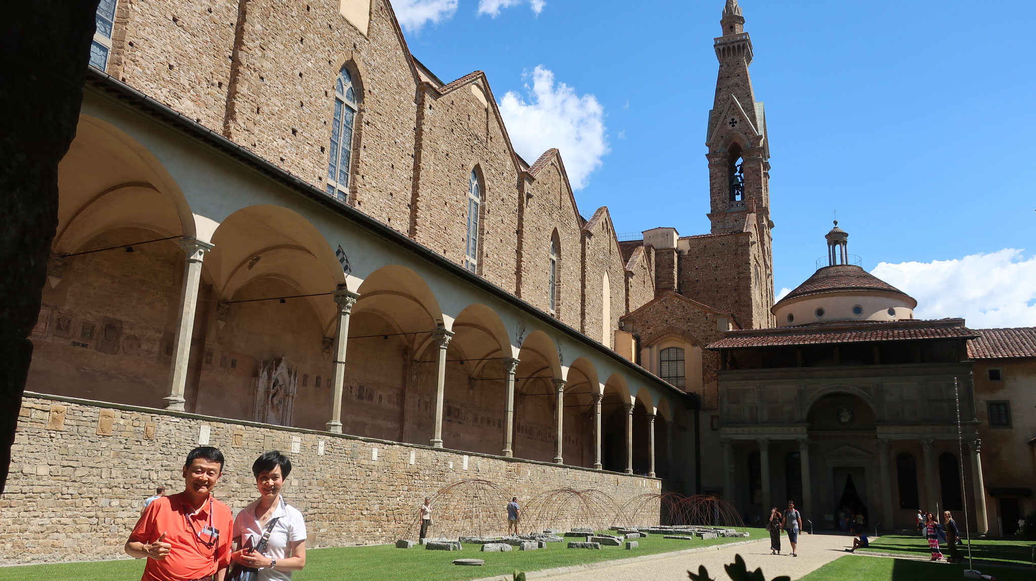 A beautiful courtyard of the Santa Croce Church