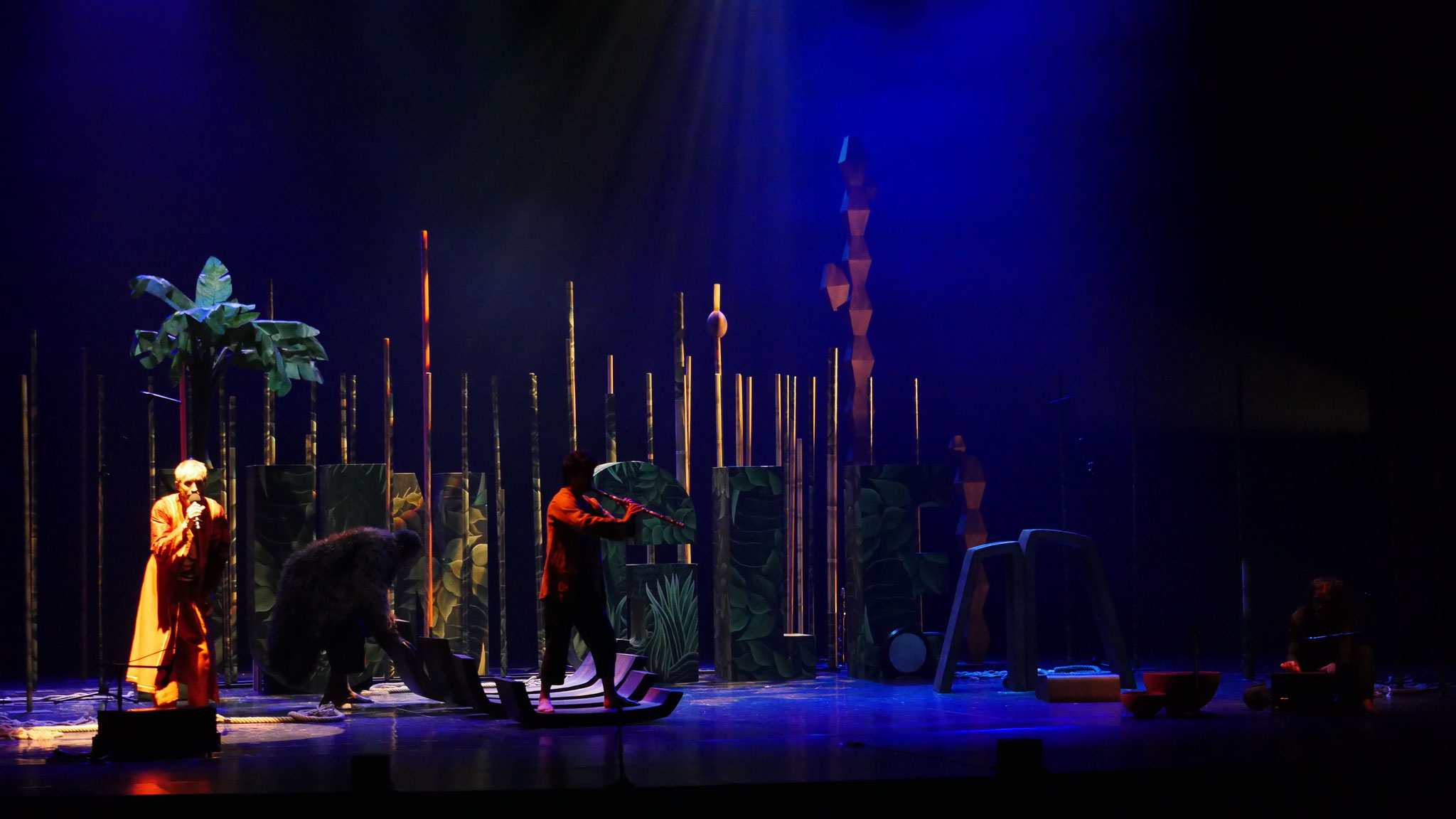 Photo de scénographie de l'opéra: Jungle, opéra sauvage. Opéra de Bordeaux. Mise en scène Stéphane Guignard..