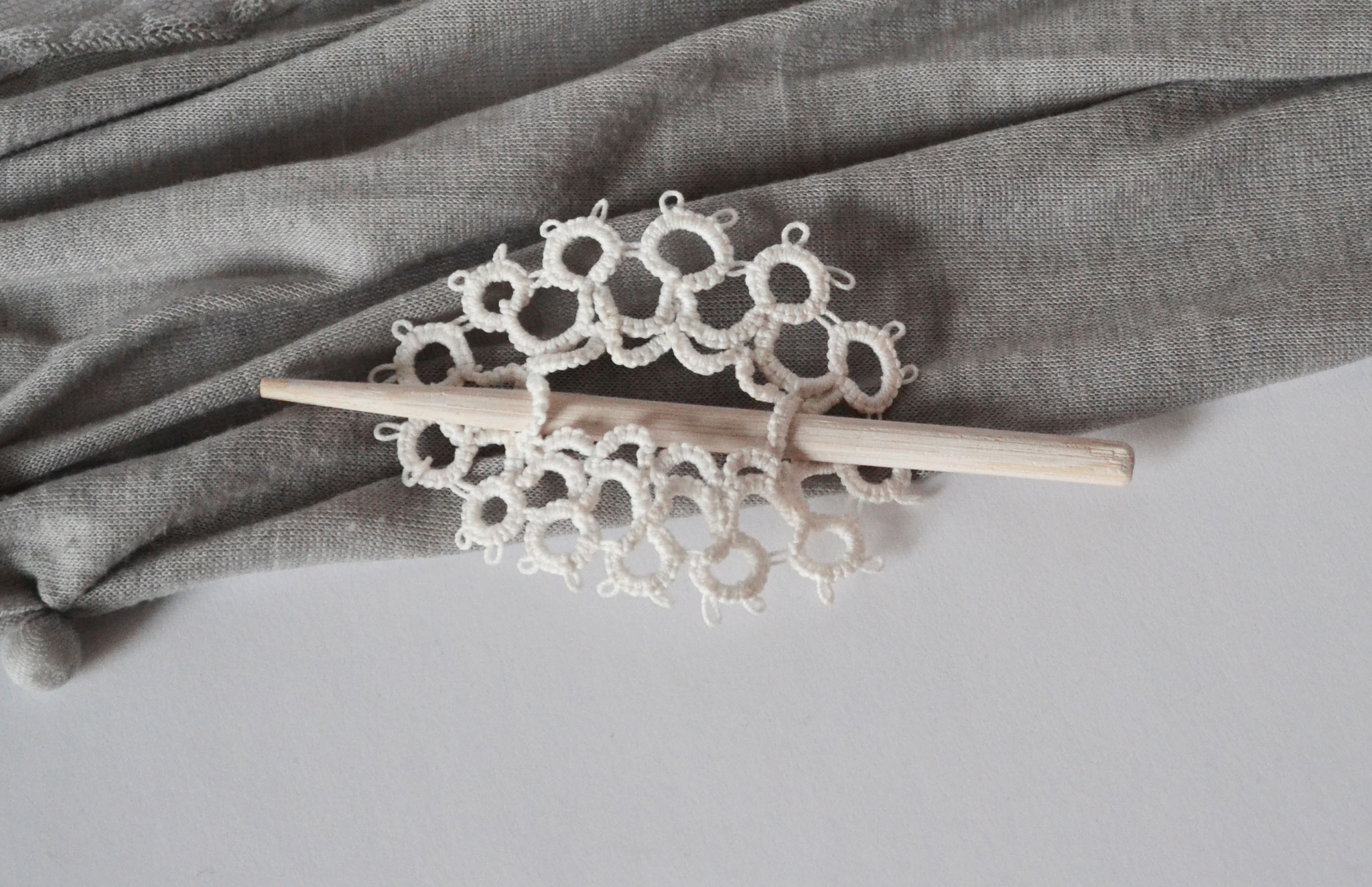 hairpin, made with the tatting technique