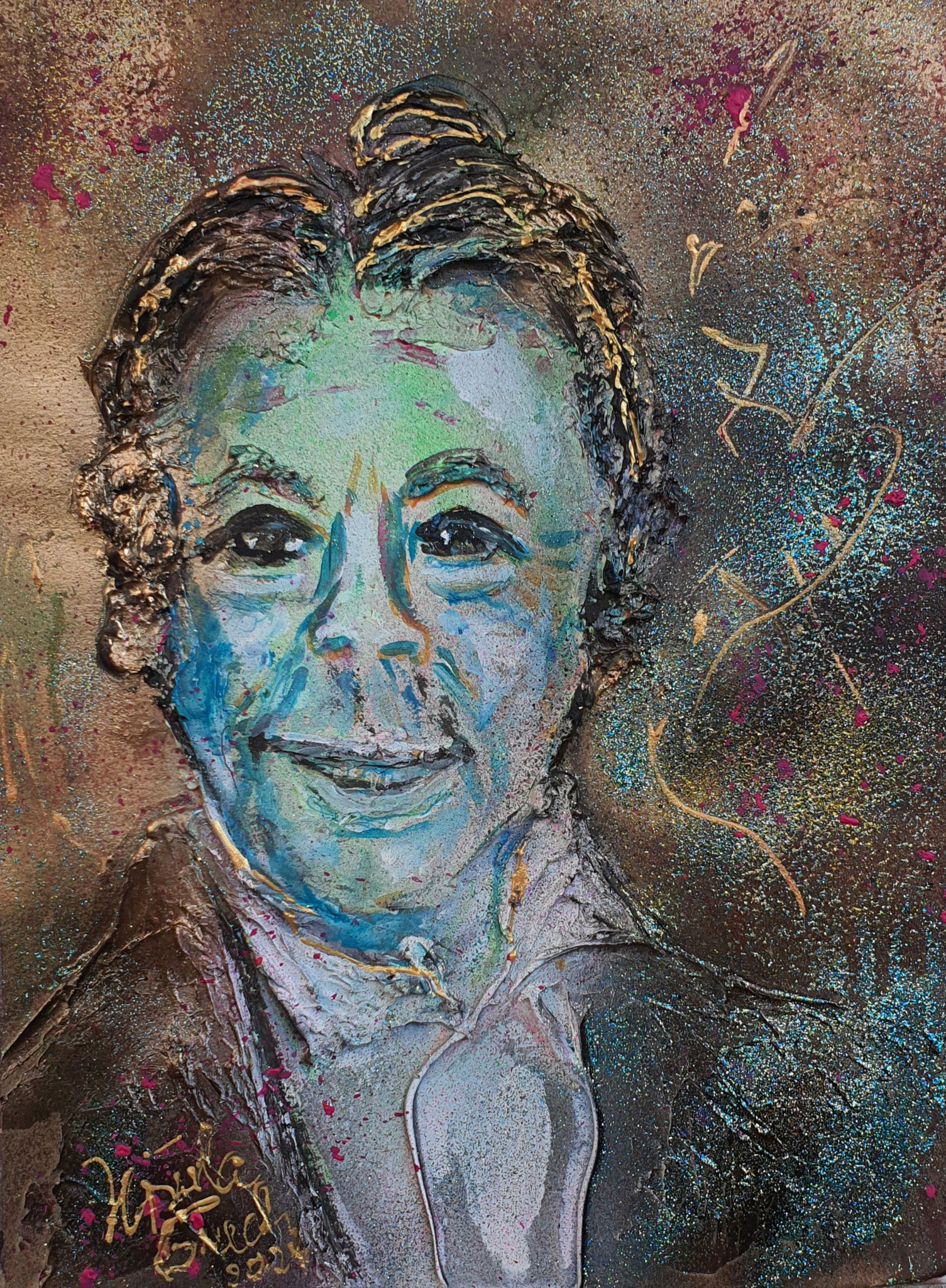 Le Charmeur Alain Delon (Technic: Acryl/Mixed Media on paper, 30 X 40 X 0,2 cm)