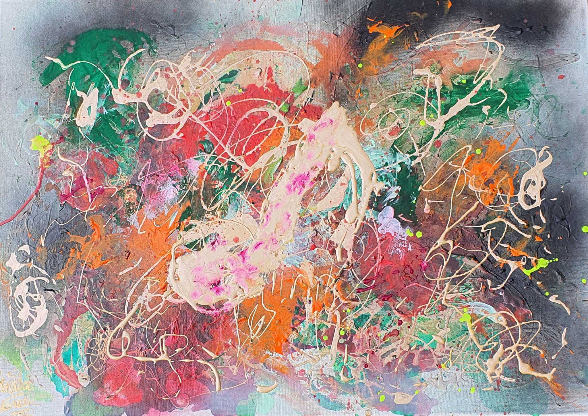 The rhythm of the night (Technic: Acryl/mixed Media on Canvas 50 X 70 X 1,5 cm