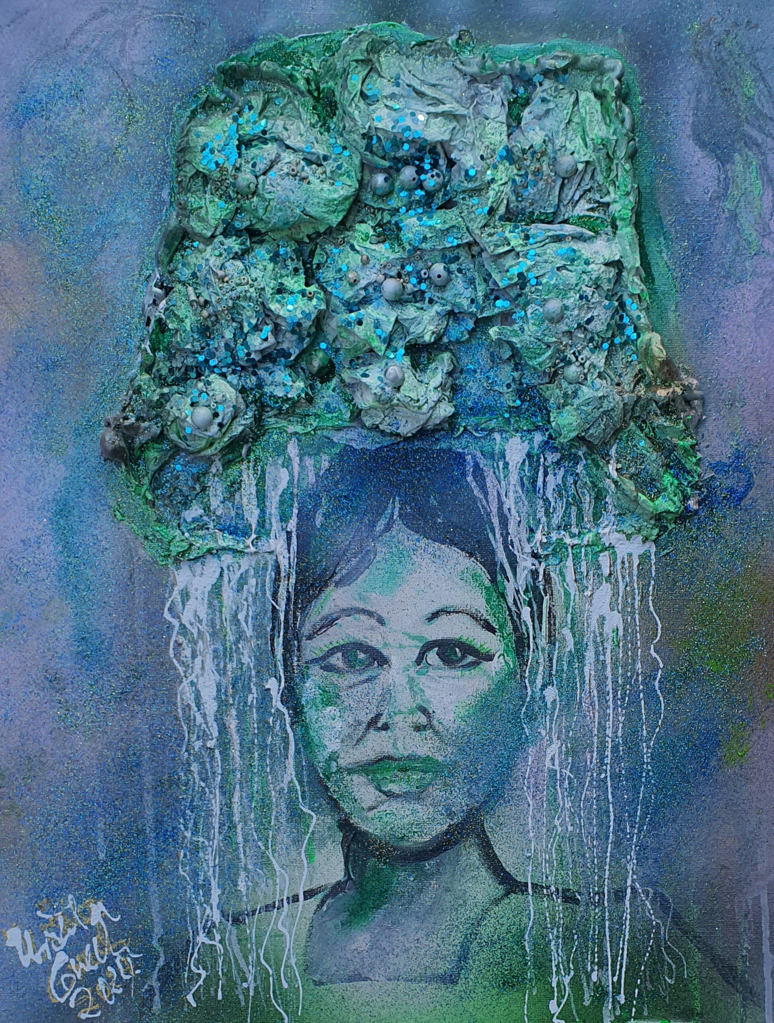 Beauty from the land of smiles (Acrylic, Mixed Media) on Canvas (50 X 40 X 1,5 cm) on Canvas 