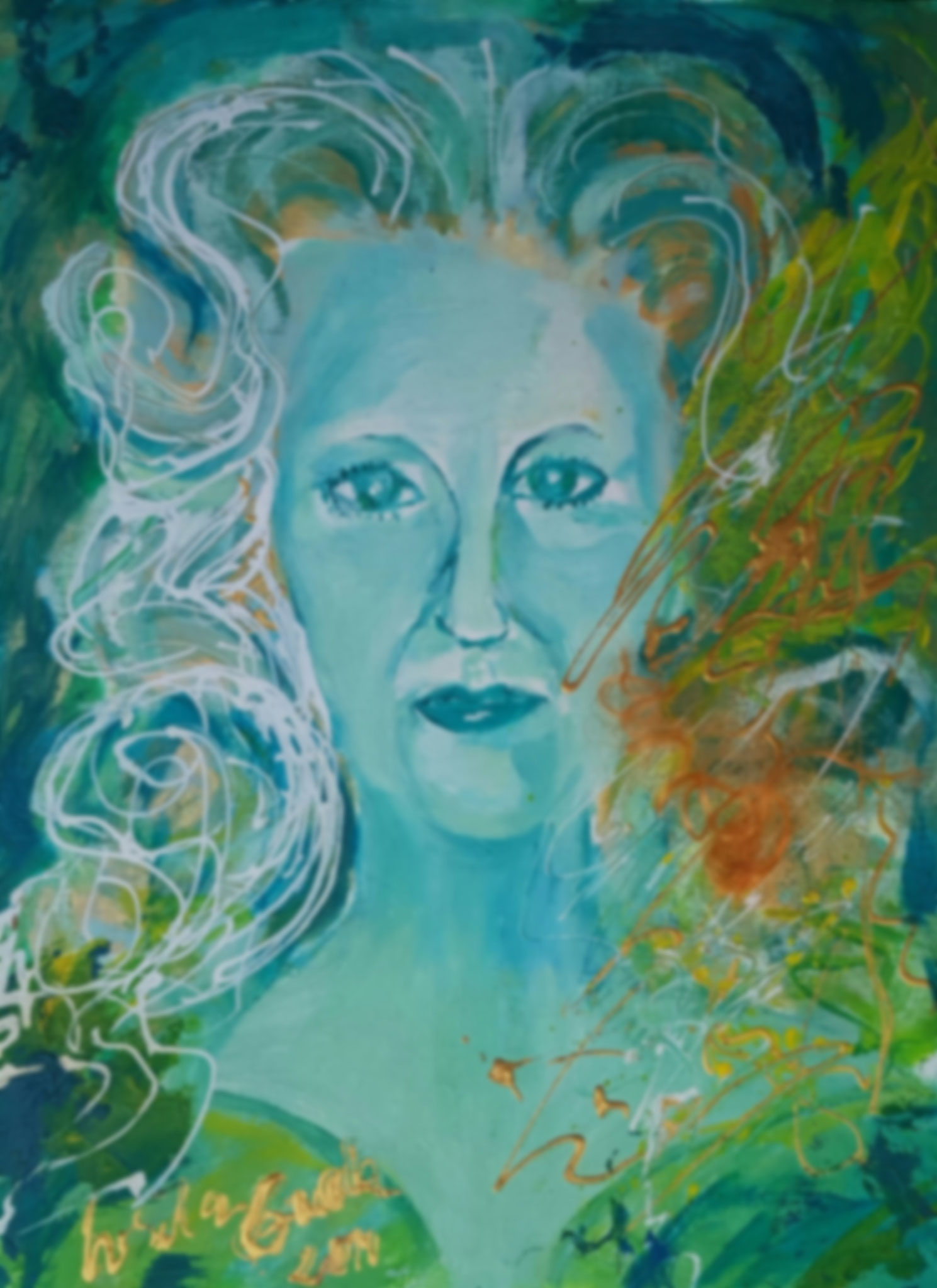 Selbst-Portrait (Technik: Acryl/Öl /Mixed Media  30 X 69 cm)
