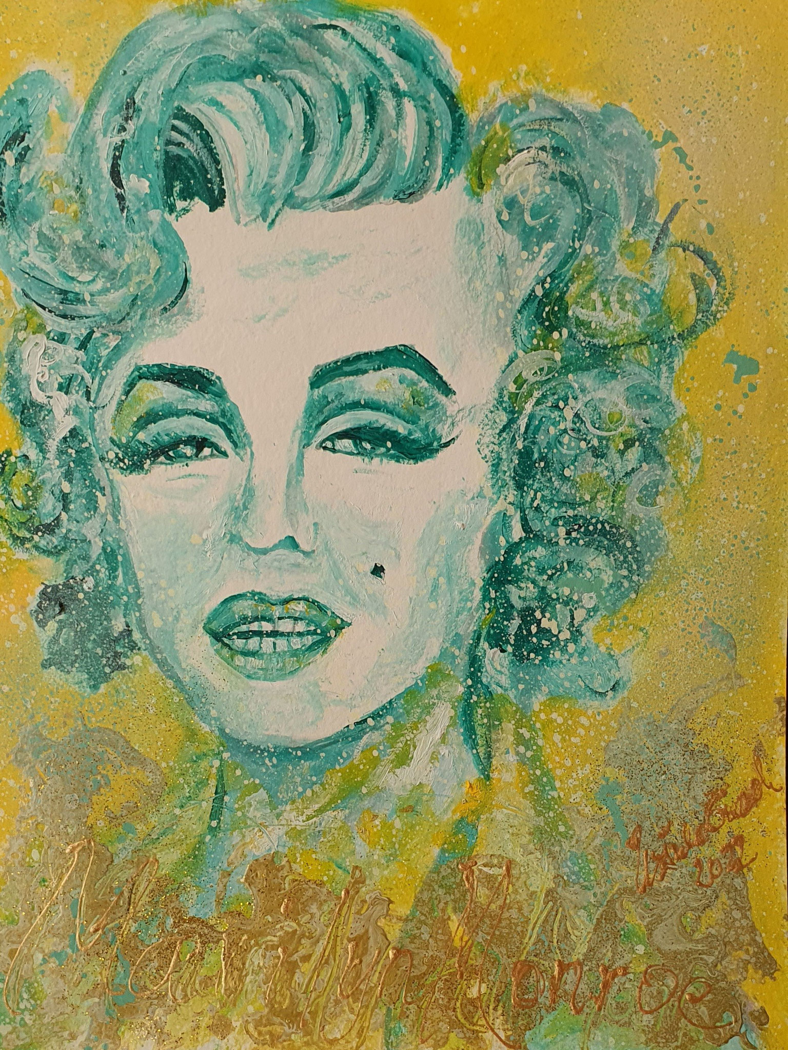 Glamour forever Marilyn Monroe (Technic: oil-painting on paper, 36 X 48 x 0,02 cm)