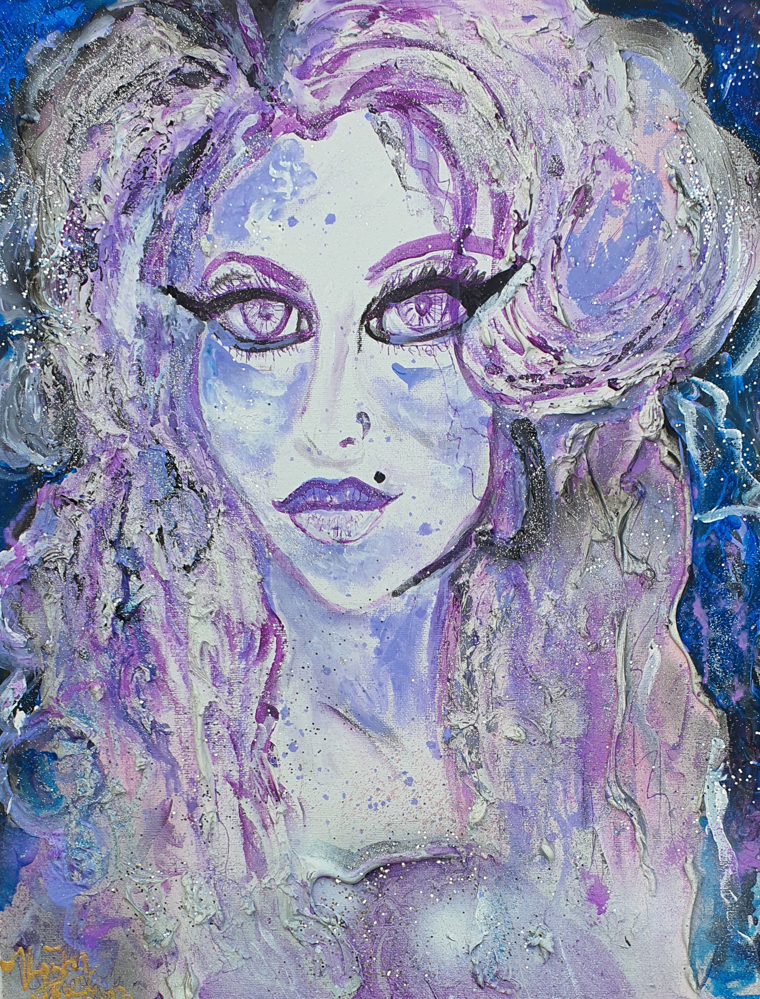 Amy Winehouse always, Technic: Acryl, Mixed Media on Canvas 40 X50 X 1,5cm