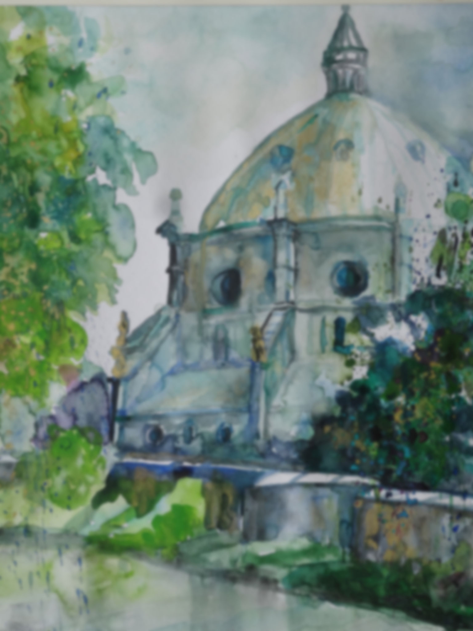 St. Augustinus an der Vechte in Nordhorn    (Technik: Aquarell   62 X 50 cm)