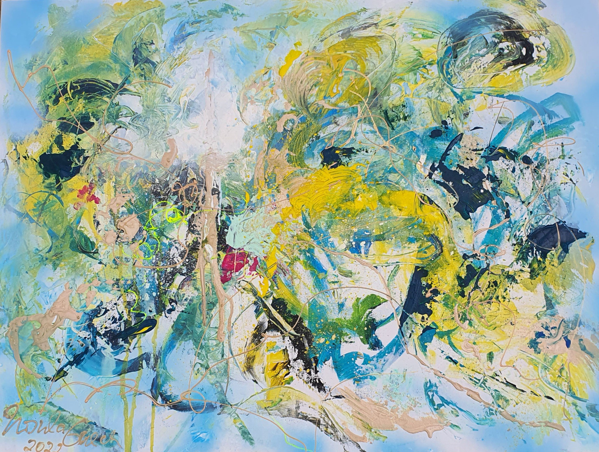 Dessert on 77th Sunset Boulevard (Acryl, Gesso pp. on Canvas, 60 X 80 X 2,5 cm)