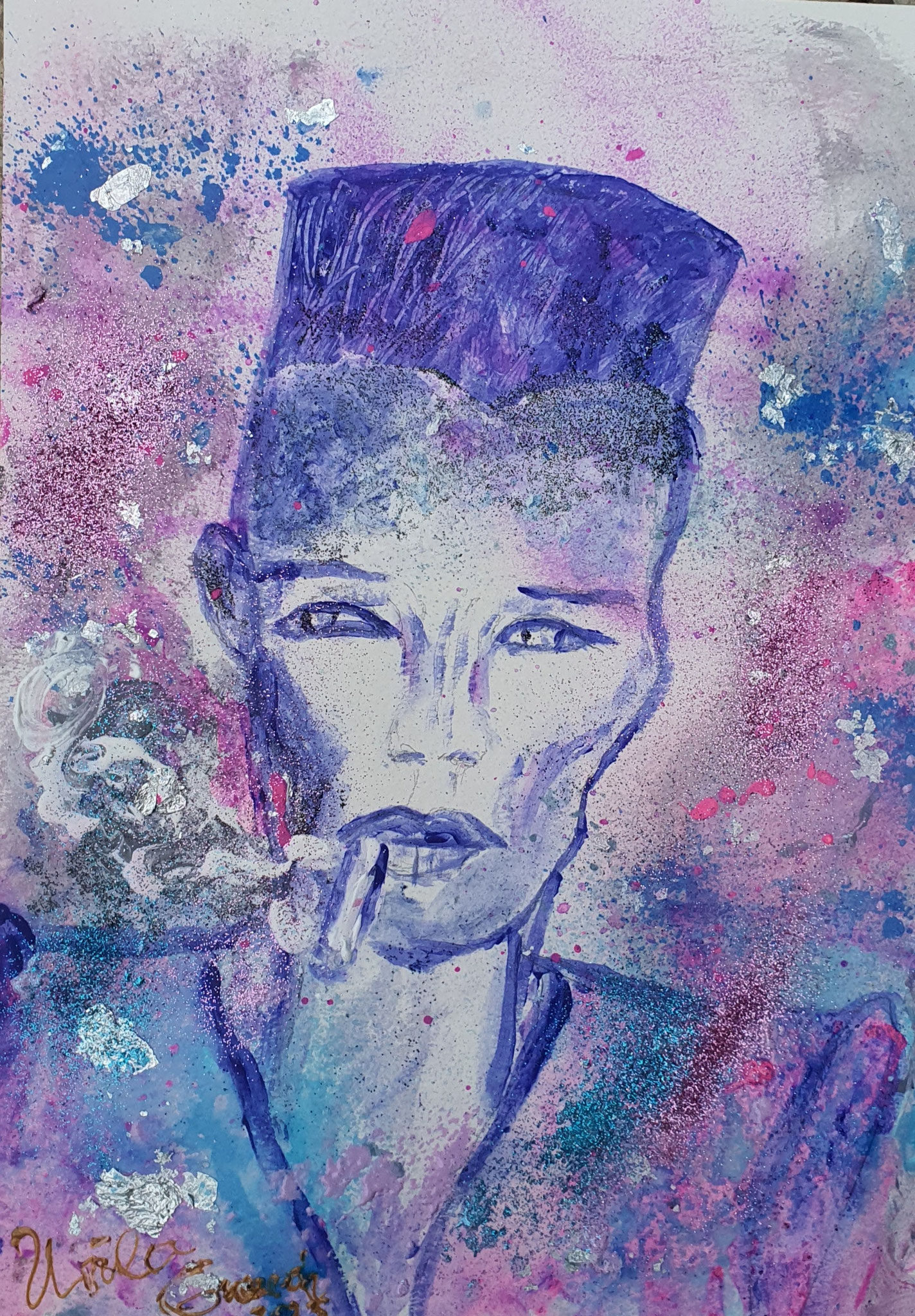 La vie en  rose in Phuket  Acryl-Malerei auf Papier 30 X 40 cm 