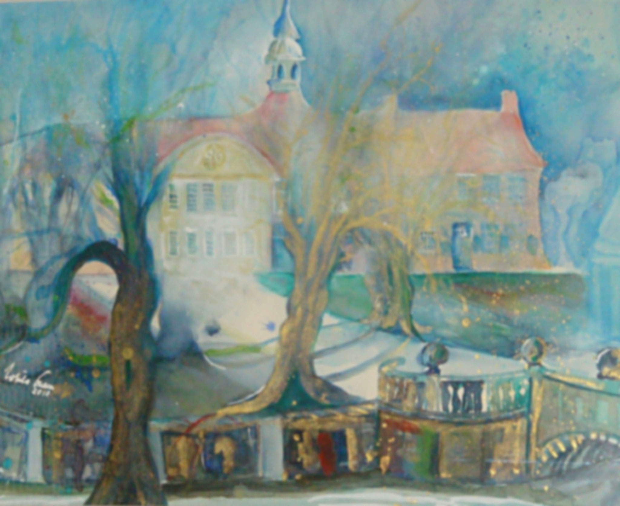 Kloster Frenwegen  in Nordhorn  (Technik: Aquarell    40 X 30 cm) 