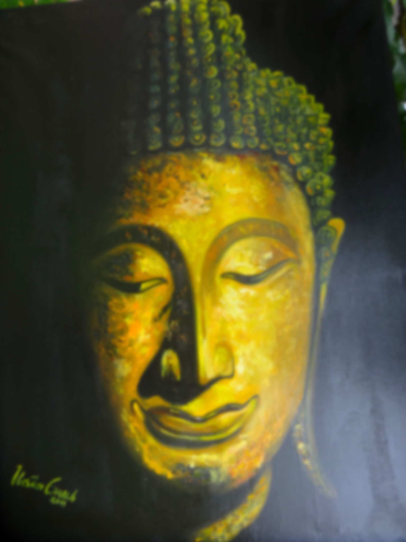 Buddha          (Technik: Öl    auf Leinwand   1,20 m X 90 cm )