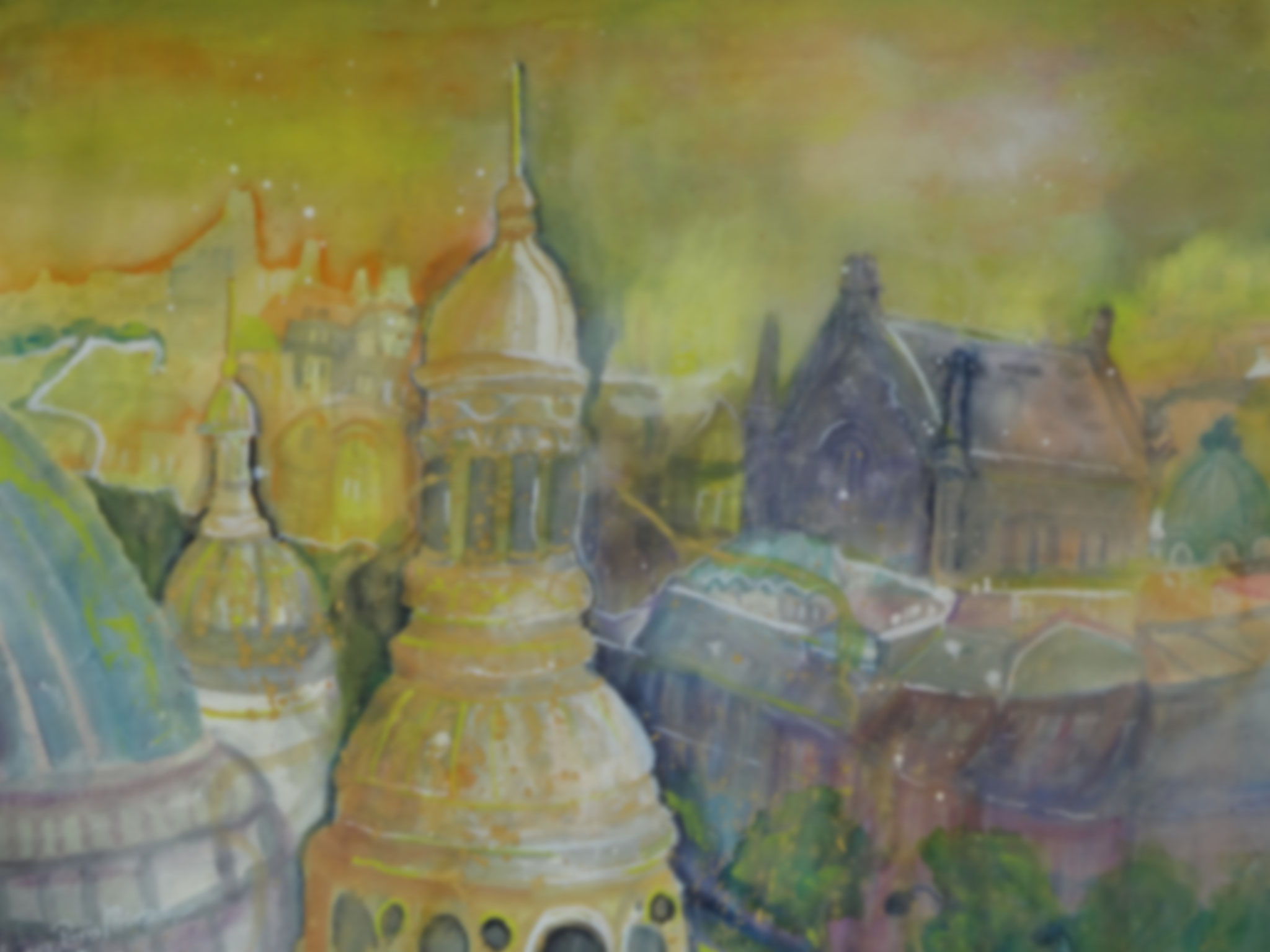 au Printemps Paris       (Technik: Aquarell auf  Fabriano   600 g Satinata    76 X 56 cm)