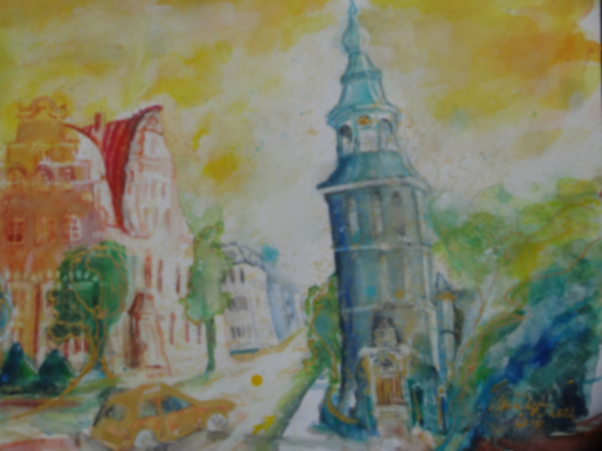 Nordhorn-City     (Technik: Aquarell            55 X 42 cm)