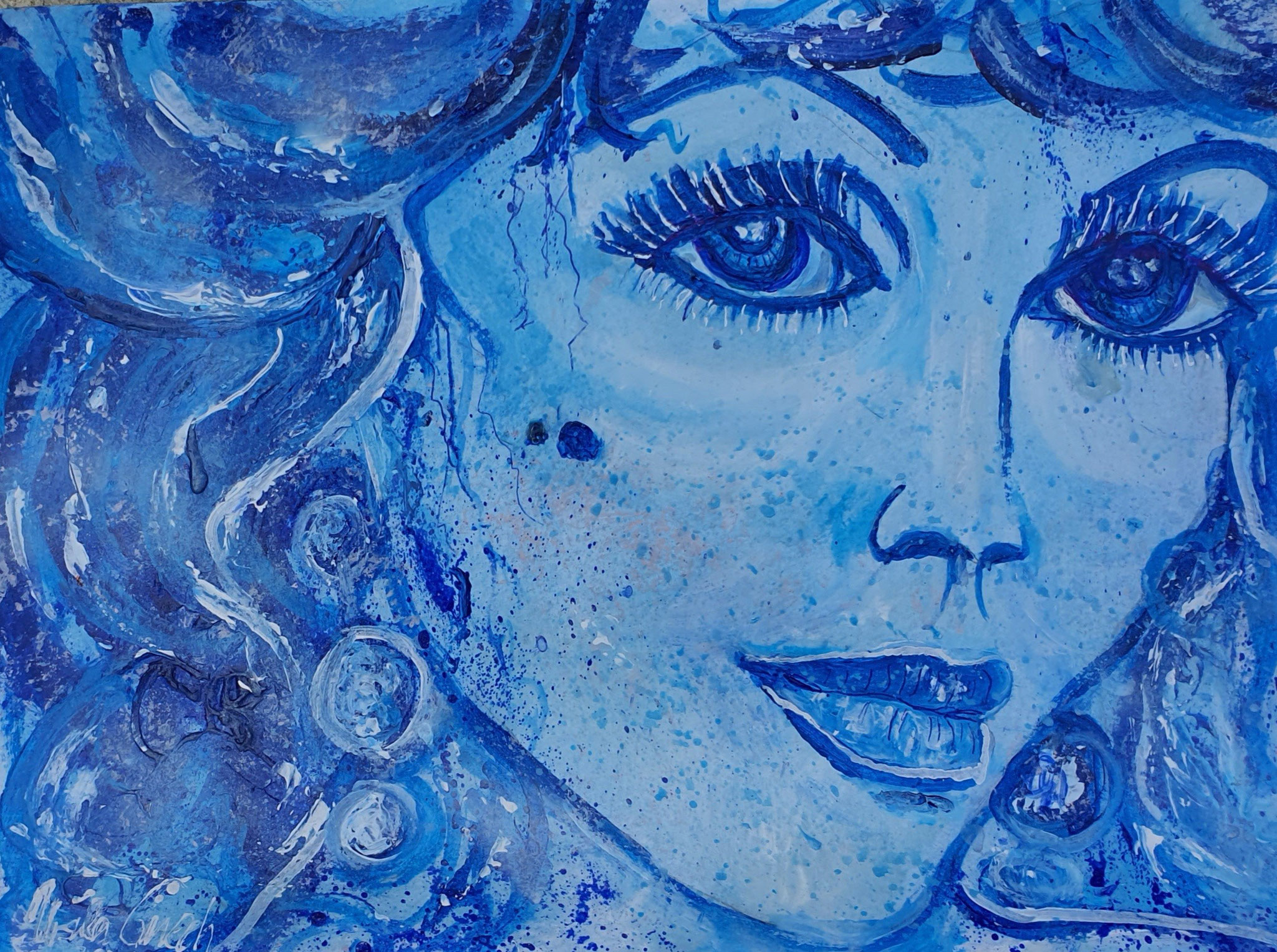 Always beauty Joan Collins (Technik: Acryl/Mixed Media on paper 48 X 36 X 0,2 cm)
