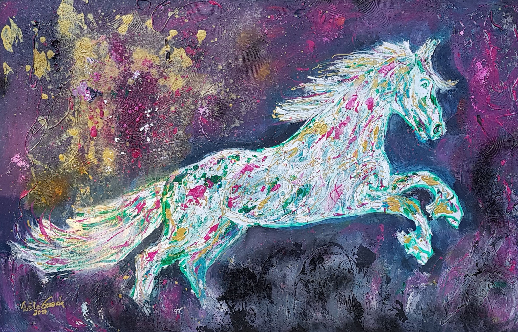 I'm free to do what I want any old time  (Technik: Acry/Mixed Media    auf Leinwand   75 X 115 cm)