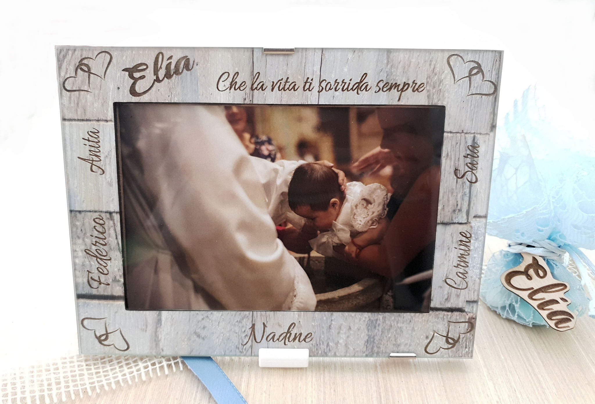 B Paper - Portafoto nomi personalizzati con cornice in Legno