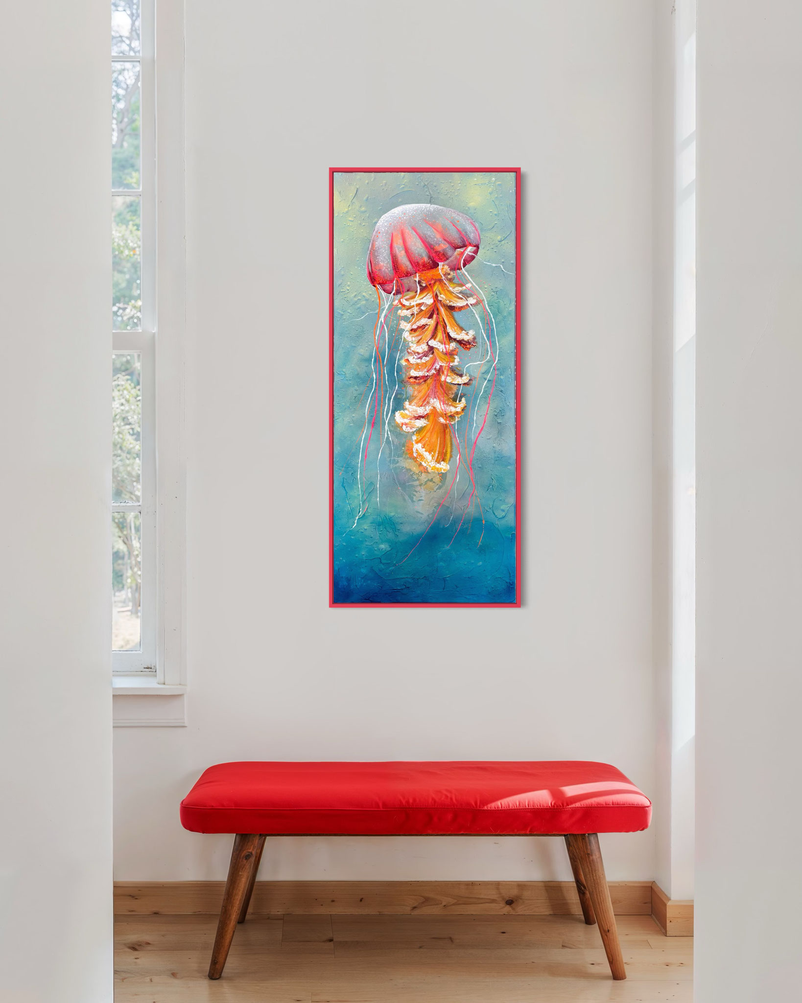 Jelly Blaze / 50 x 120 cm / Mischtechnik auf Leinwand / 2025 