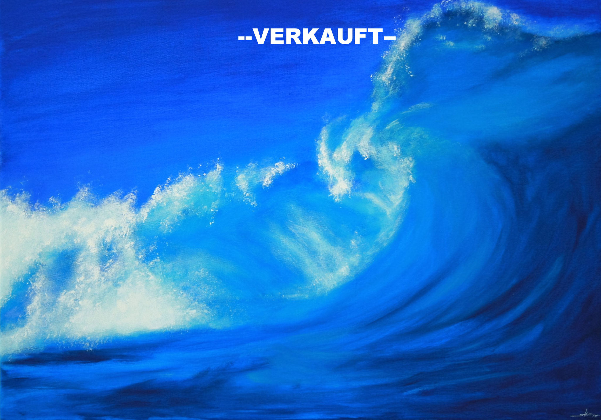 ---VERKAUFT--- Die Welle/ 80 x 60 cm/ Gouache auf Leinwand / 2015