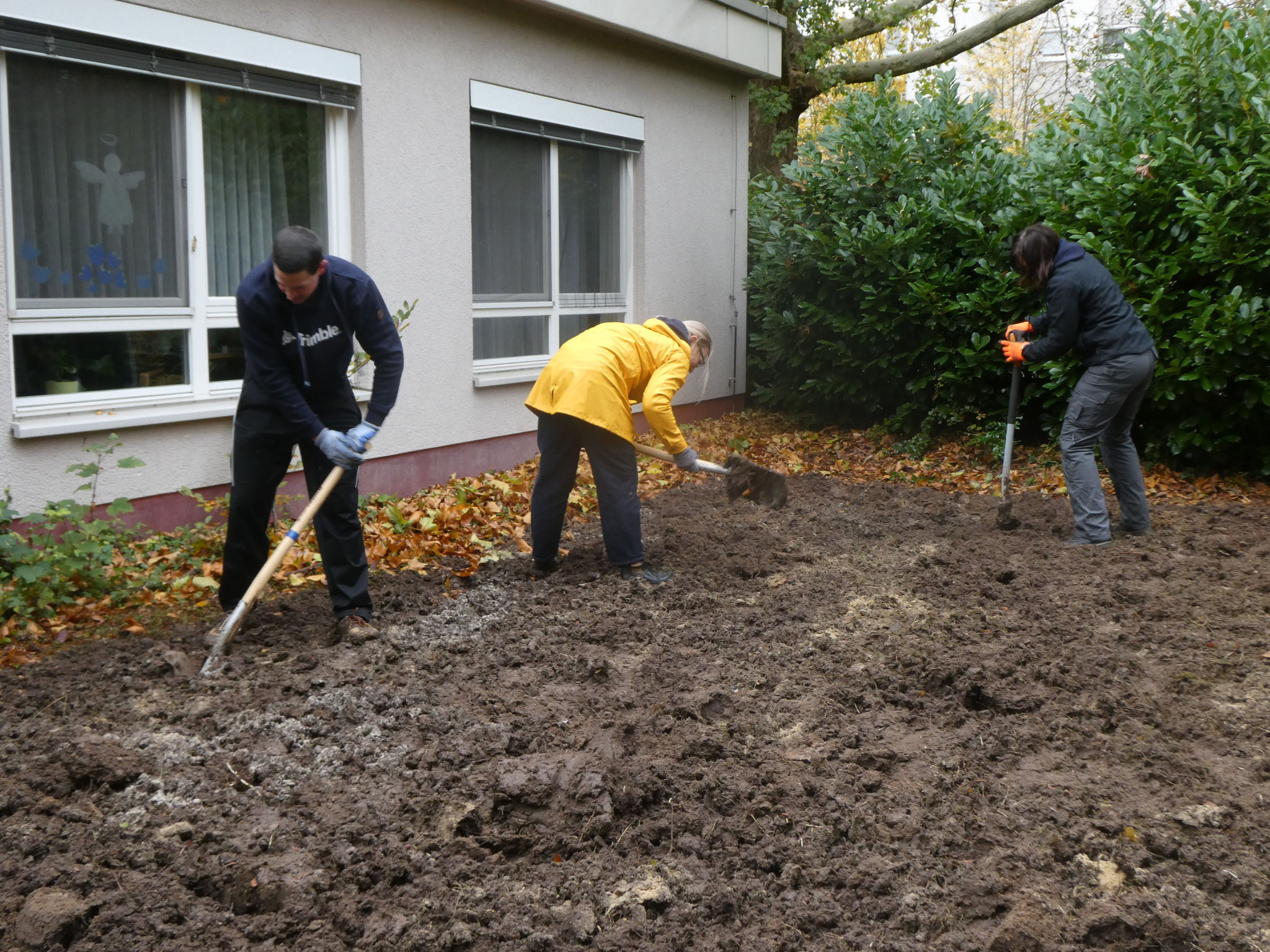 Jetzt wird mit nochmal mit der Hand umgegraben
