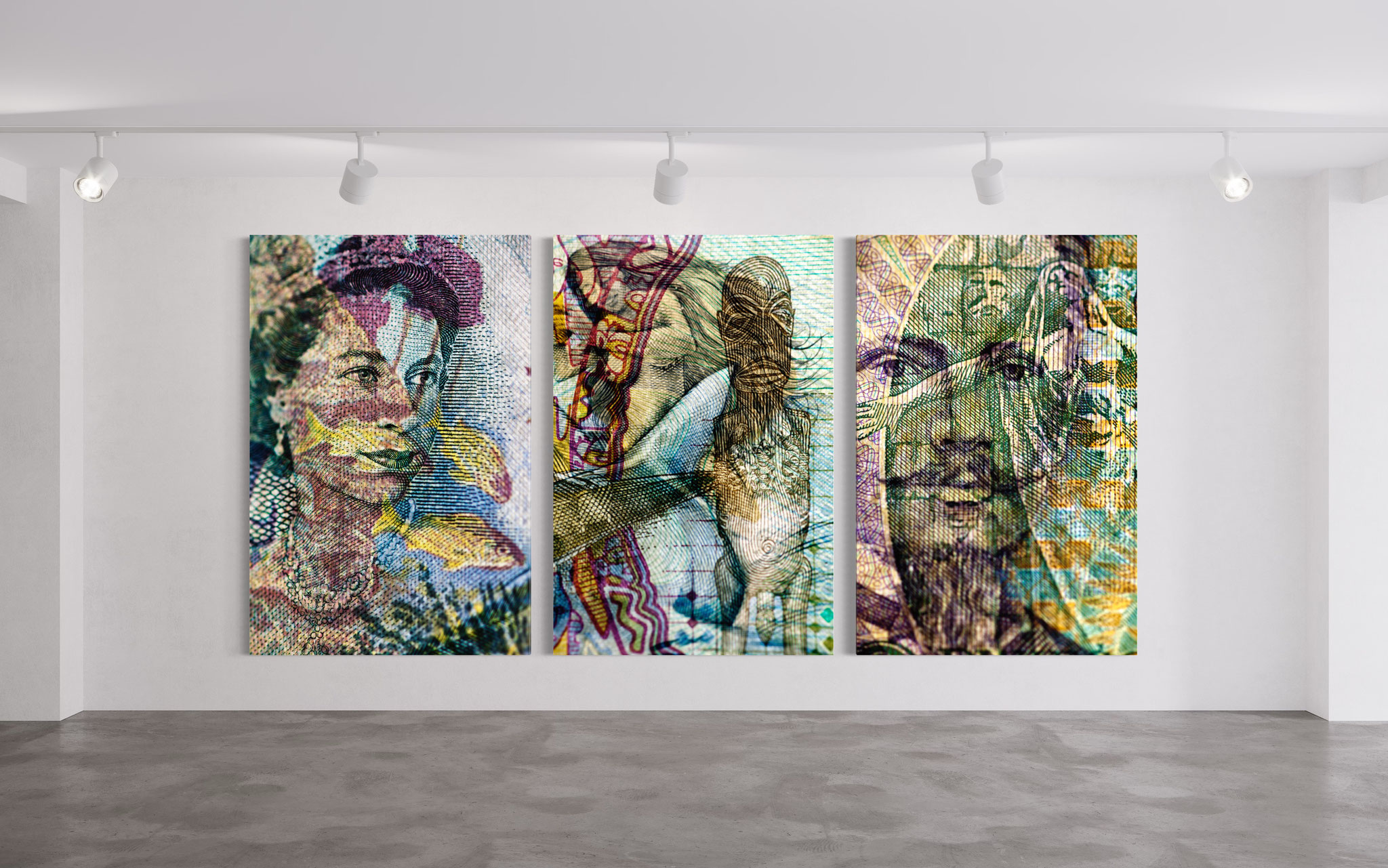 TRIPTYCHON: GLAUBE LIEBE HOFFNUNG (B:360 x H:180cm)