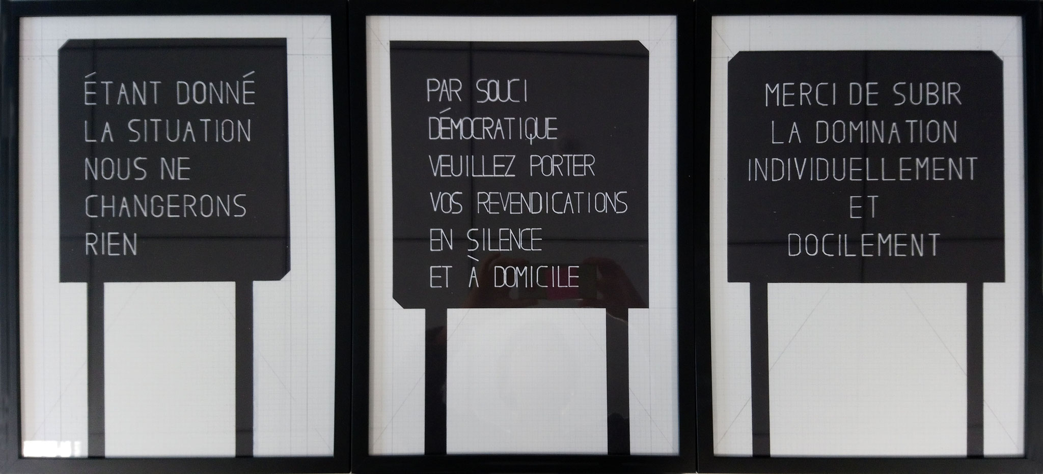 Olivier GARRAUD L’Office du dessin n°149-150-151, 2019 Reproduction de dessins au posca, 42 x 29,7 cm