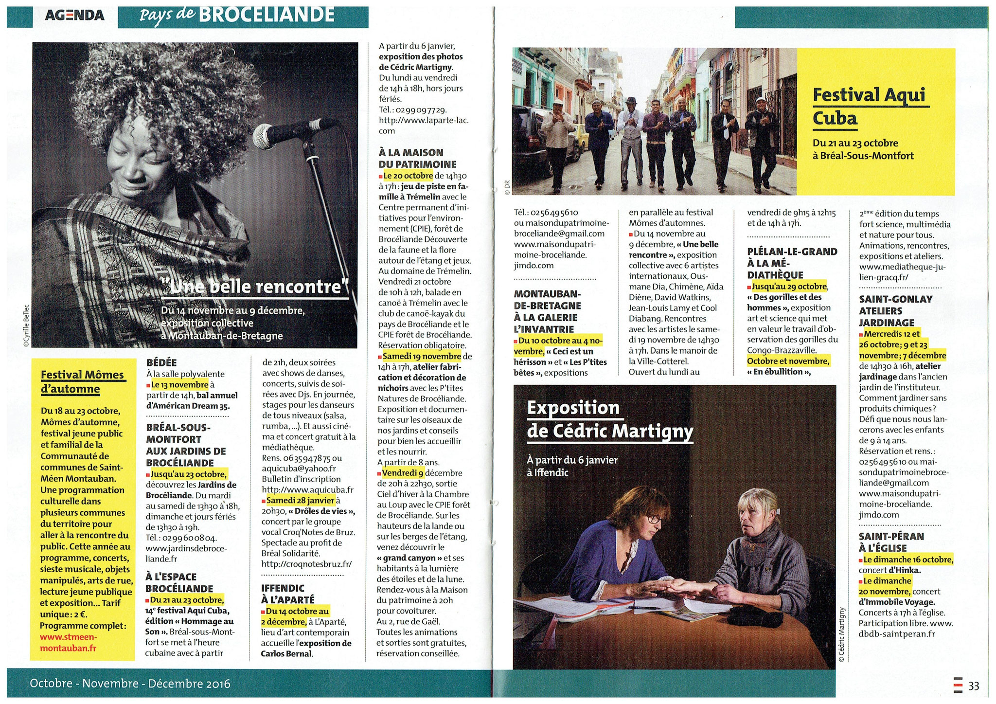 Agenda Nous Vous Ille octobre-novembre-décembre 2016