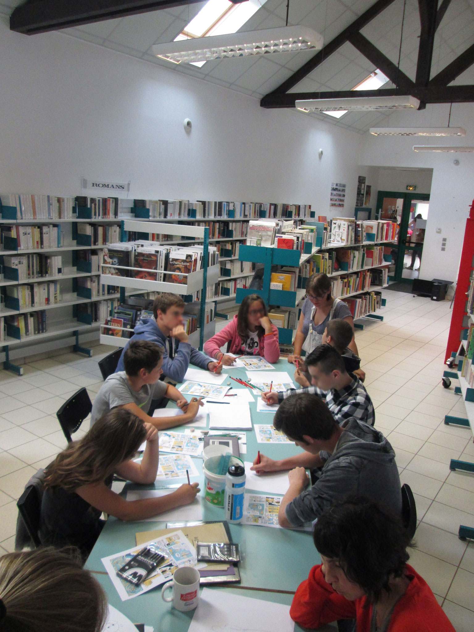 Atelier BD à la médiathèque de Talensac pour les 11-17 ans. Eté 2017