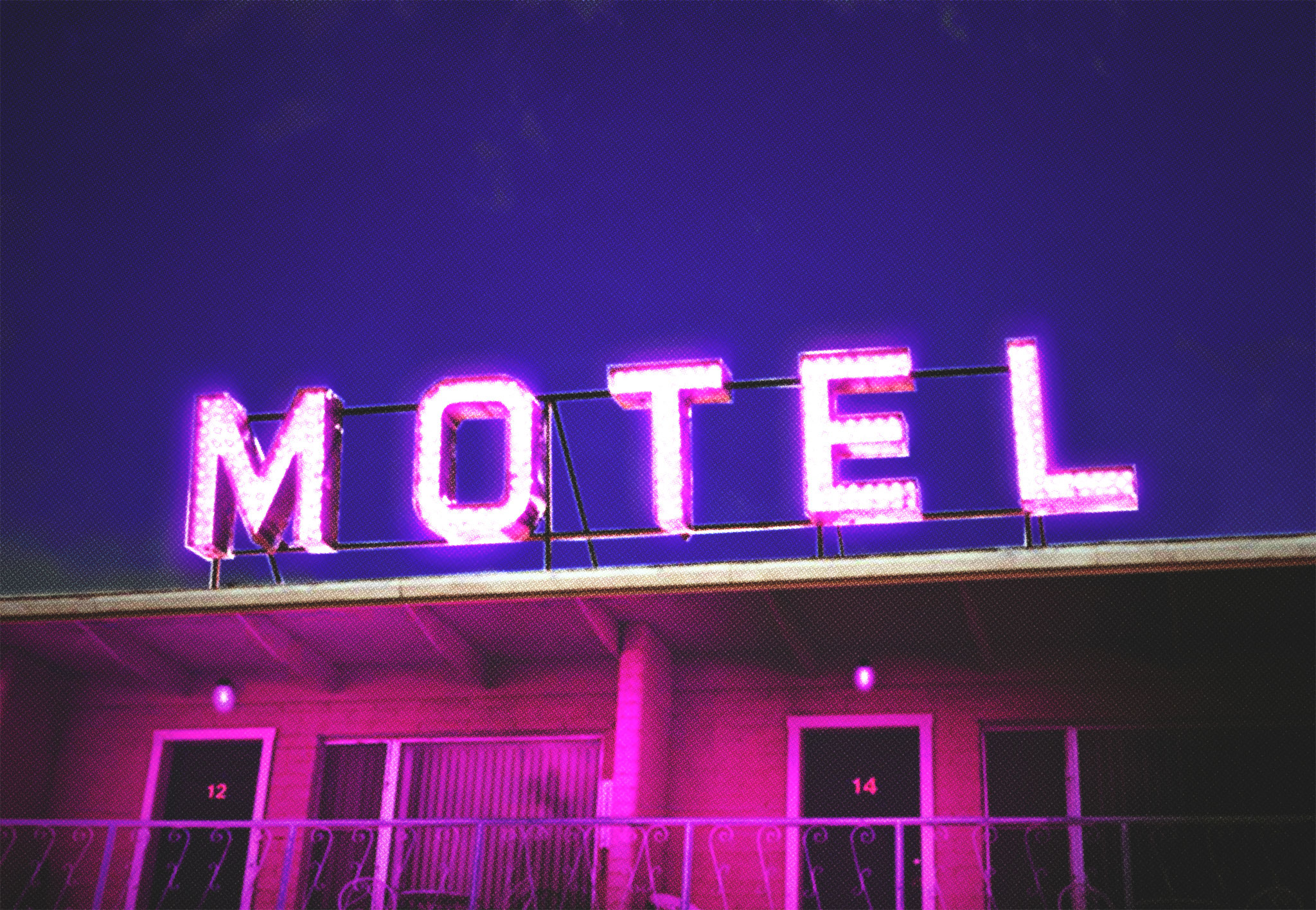 Julie Giraud, Motel 006, sérigraphie et peinture phosphorescente, 50 x 35cm, 2016.