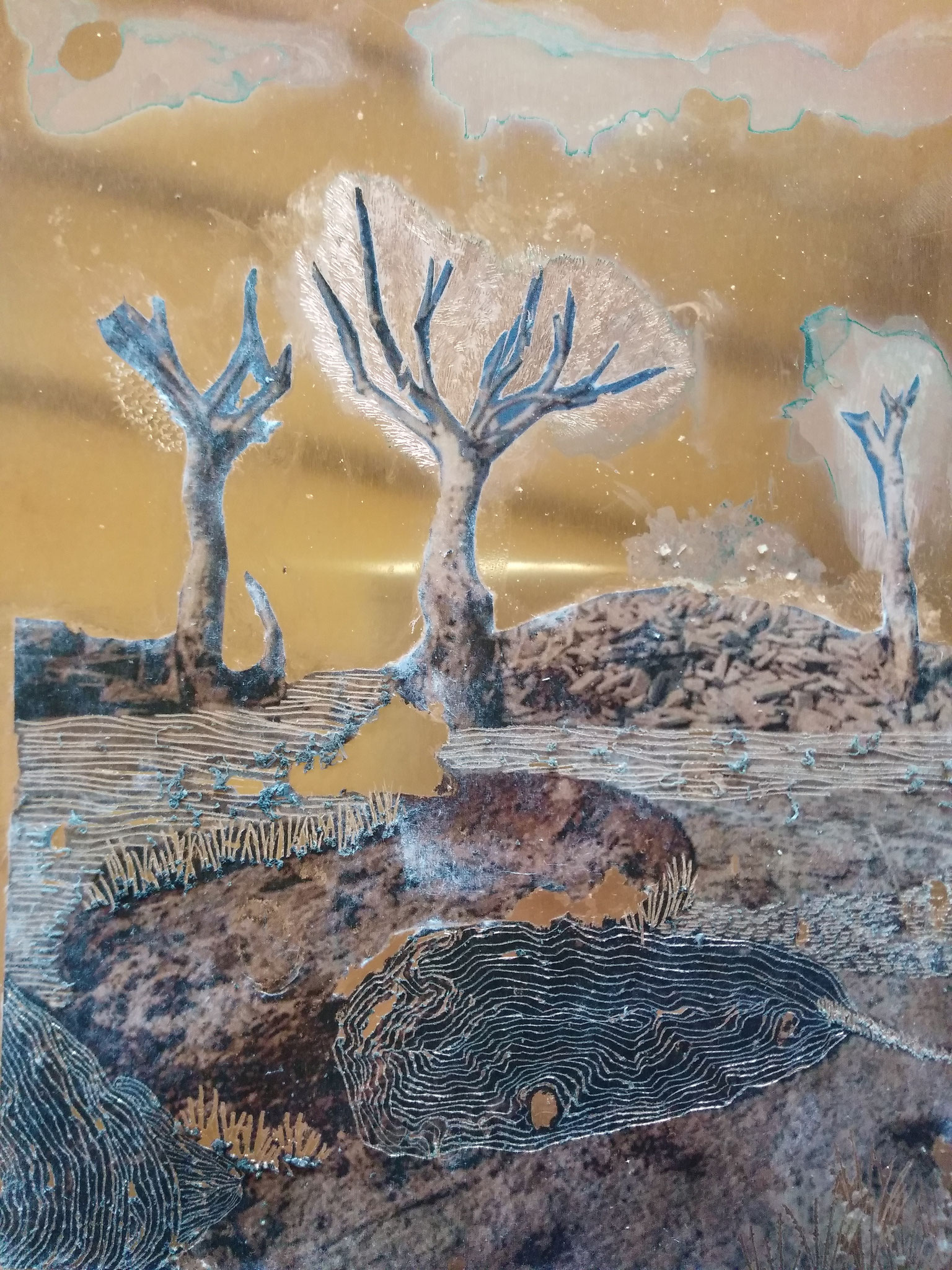 Raphaëlle Peria, Epecuén, 2019. Techniques mixtes, 20 x 30 cm.