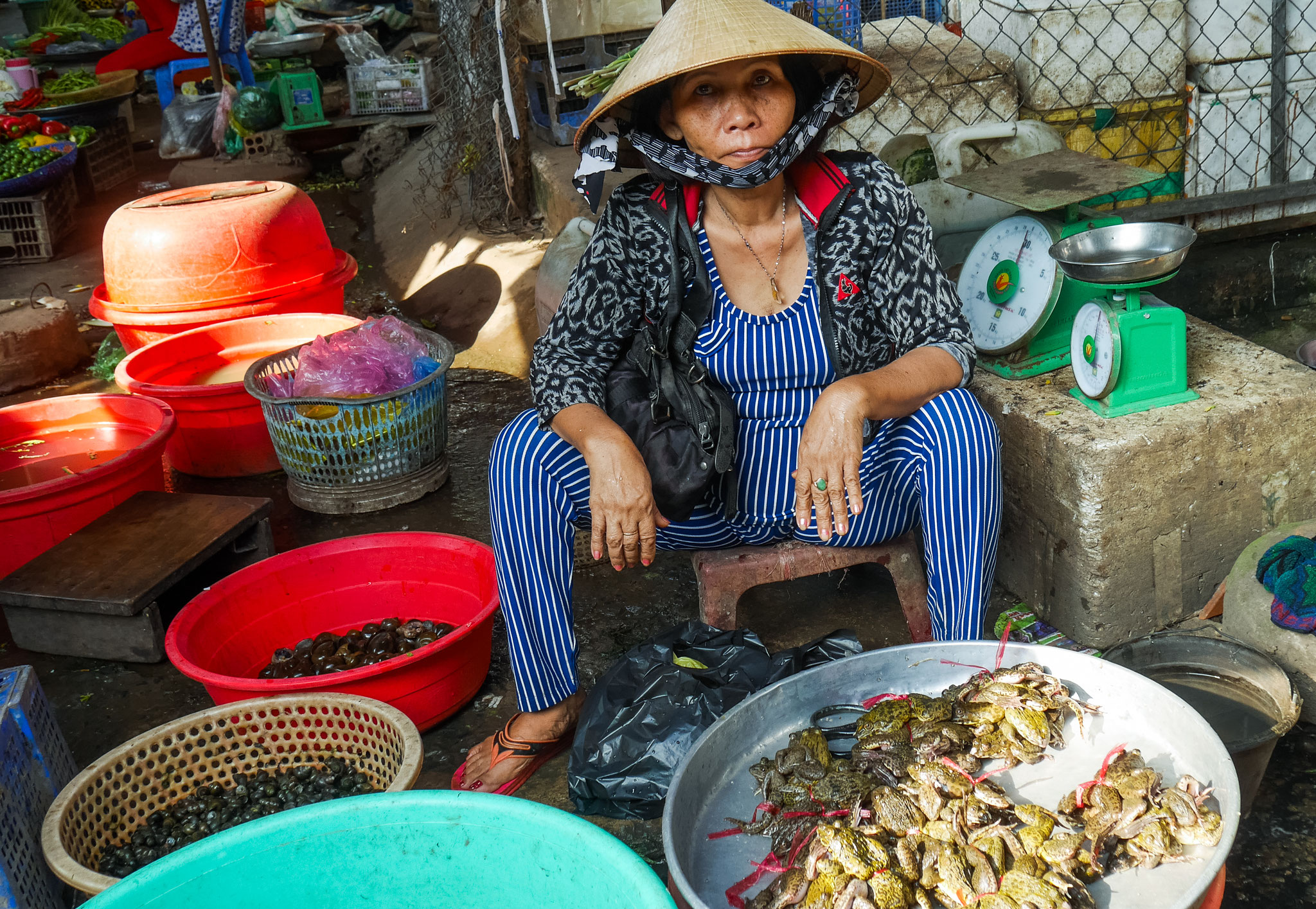 unterwegs im Mekong Delta - Markt auf dem Festland