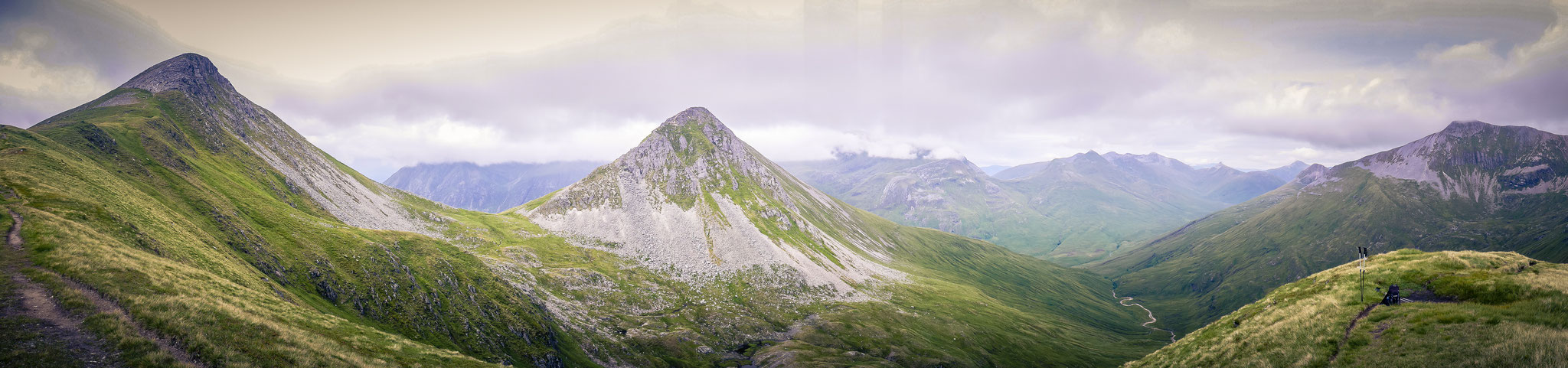 Blick vom Aufstieg zum Stob Coire a'Chaim (981m) 