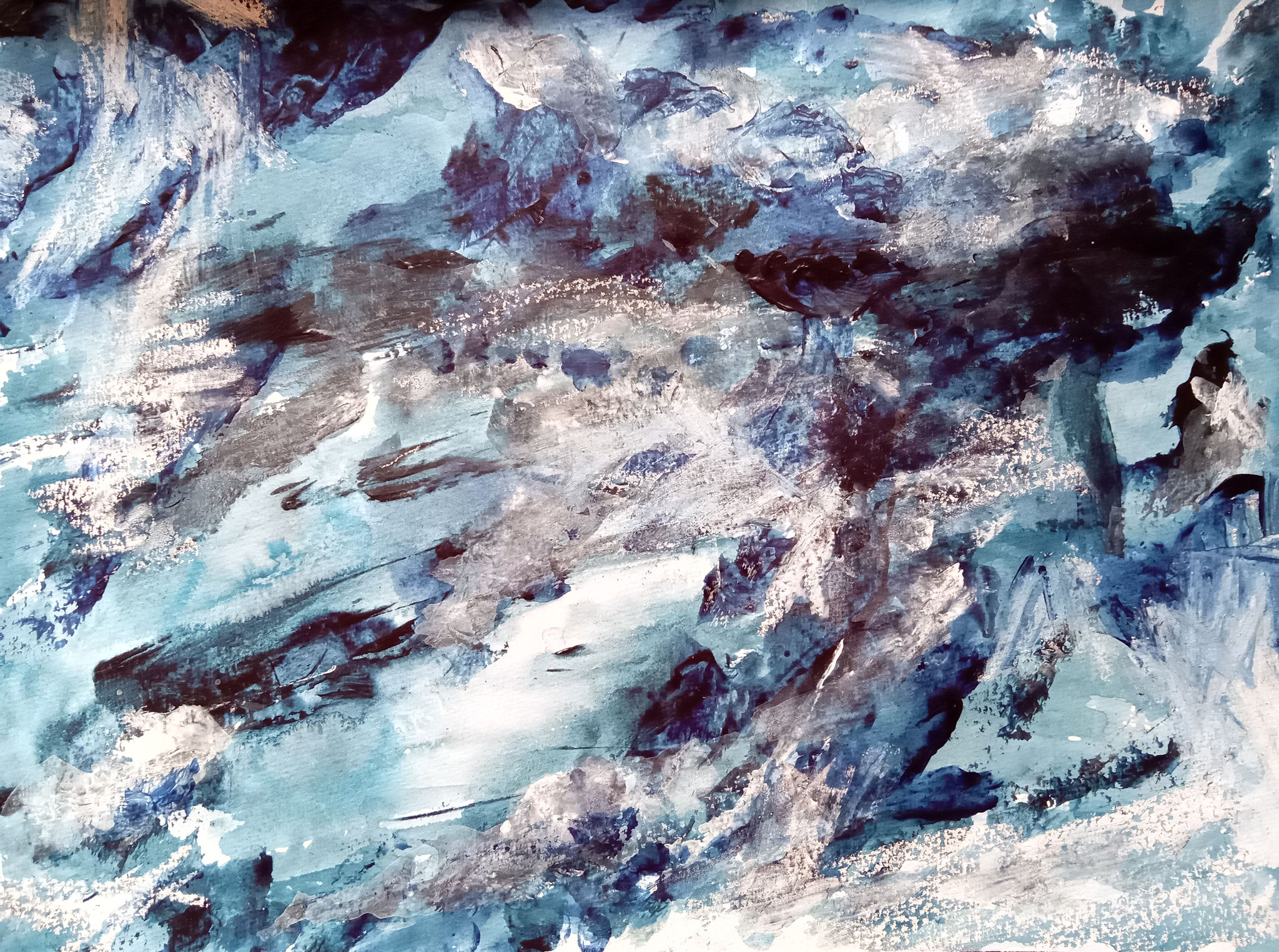 2022, Acryl und Kreide auf Papier, 30 x 40 cm