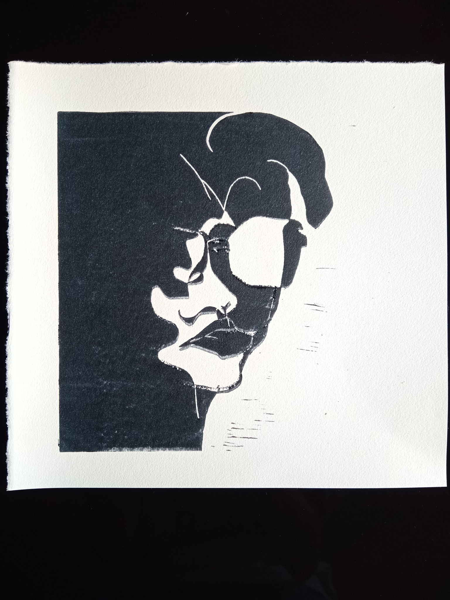 julia, 2023, 21 x 21cm, linoldruck