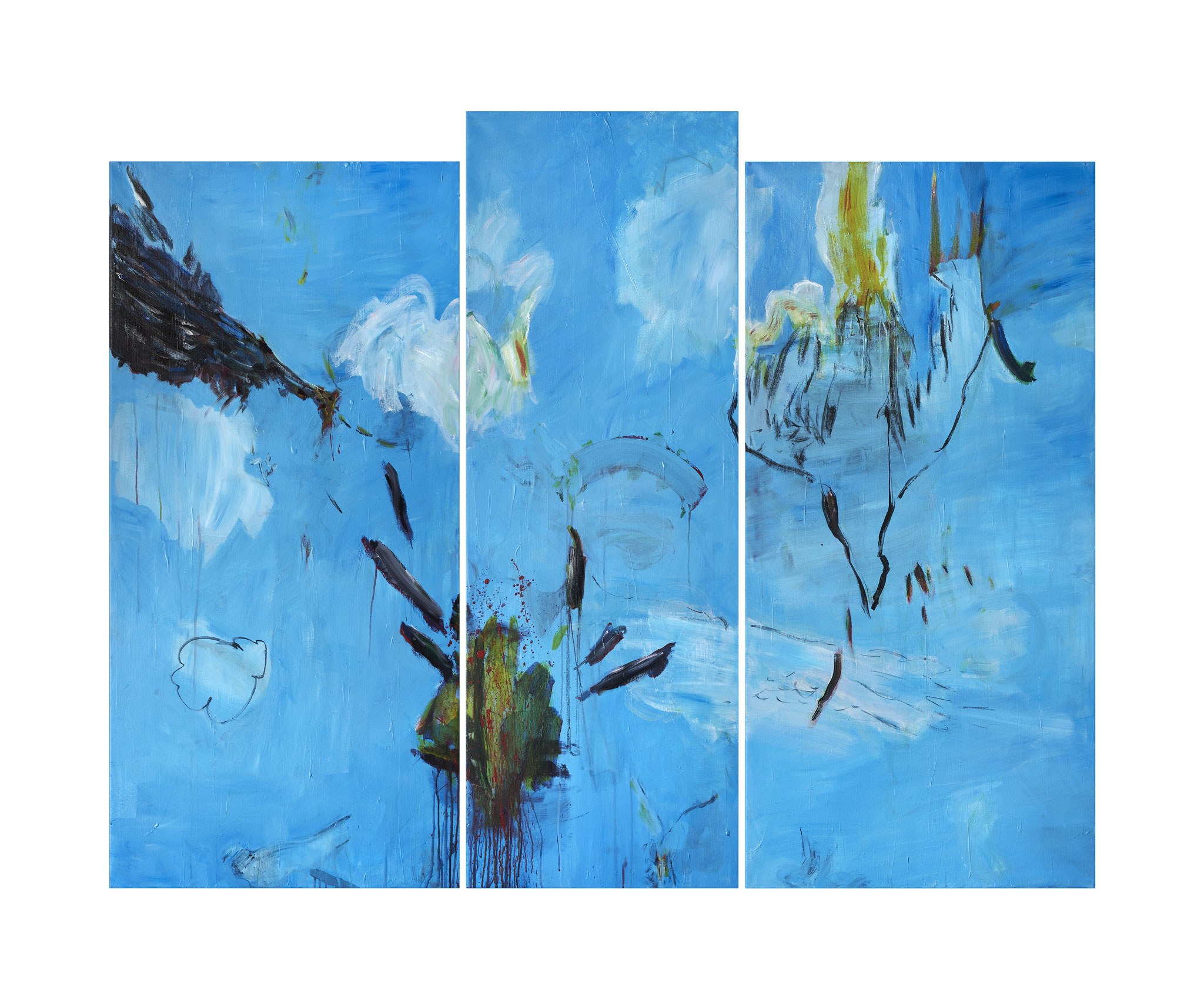 WvPüi (I know why your Prayers will never be answered), Acryl Kohle und Pastell auf Lwd., 155x195cm