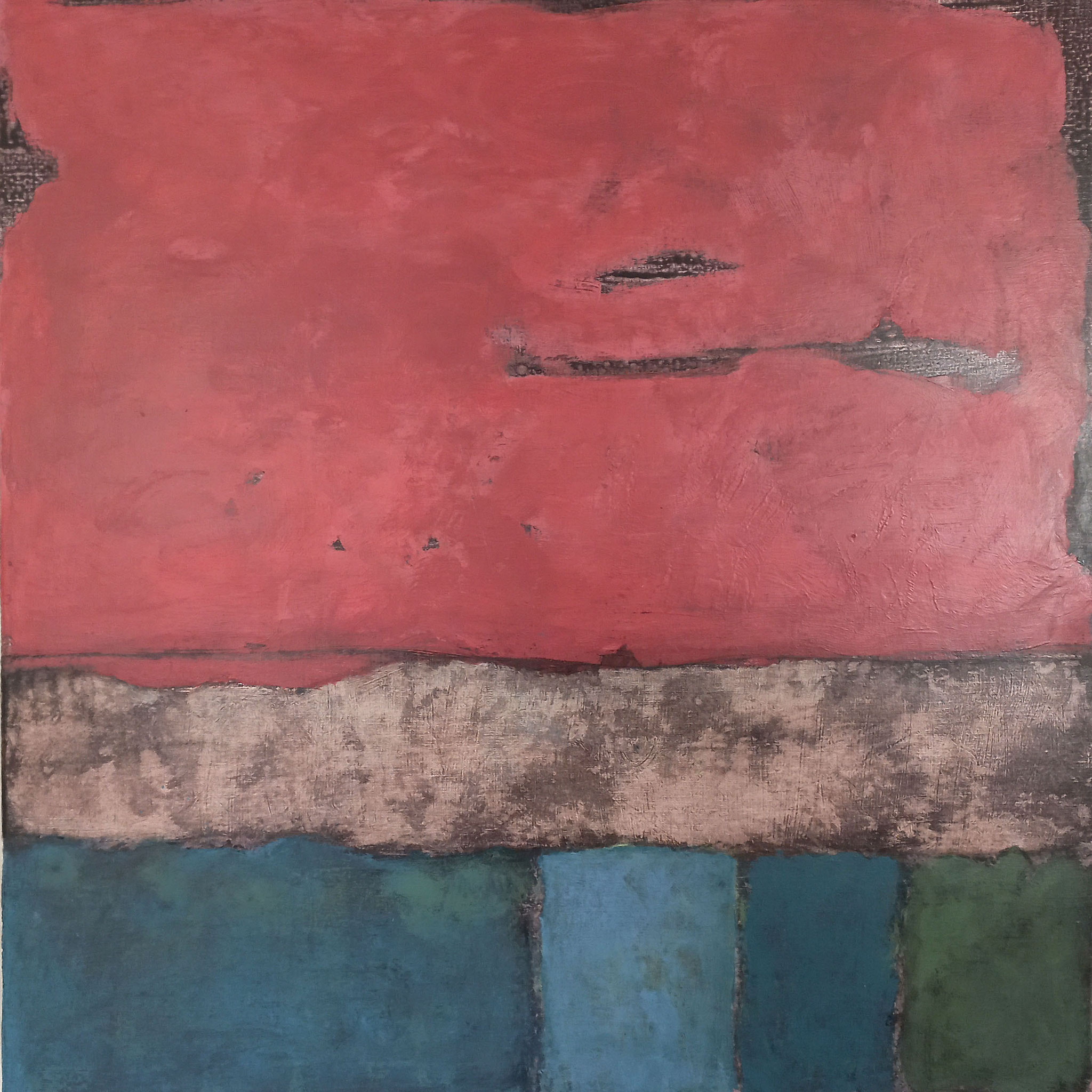 Béatrice Gay, "les bosquets, Techniques mixtes sur lin, 100X100 cm, 800 €