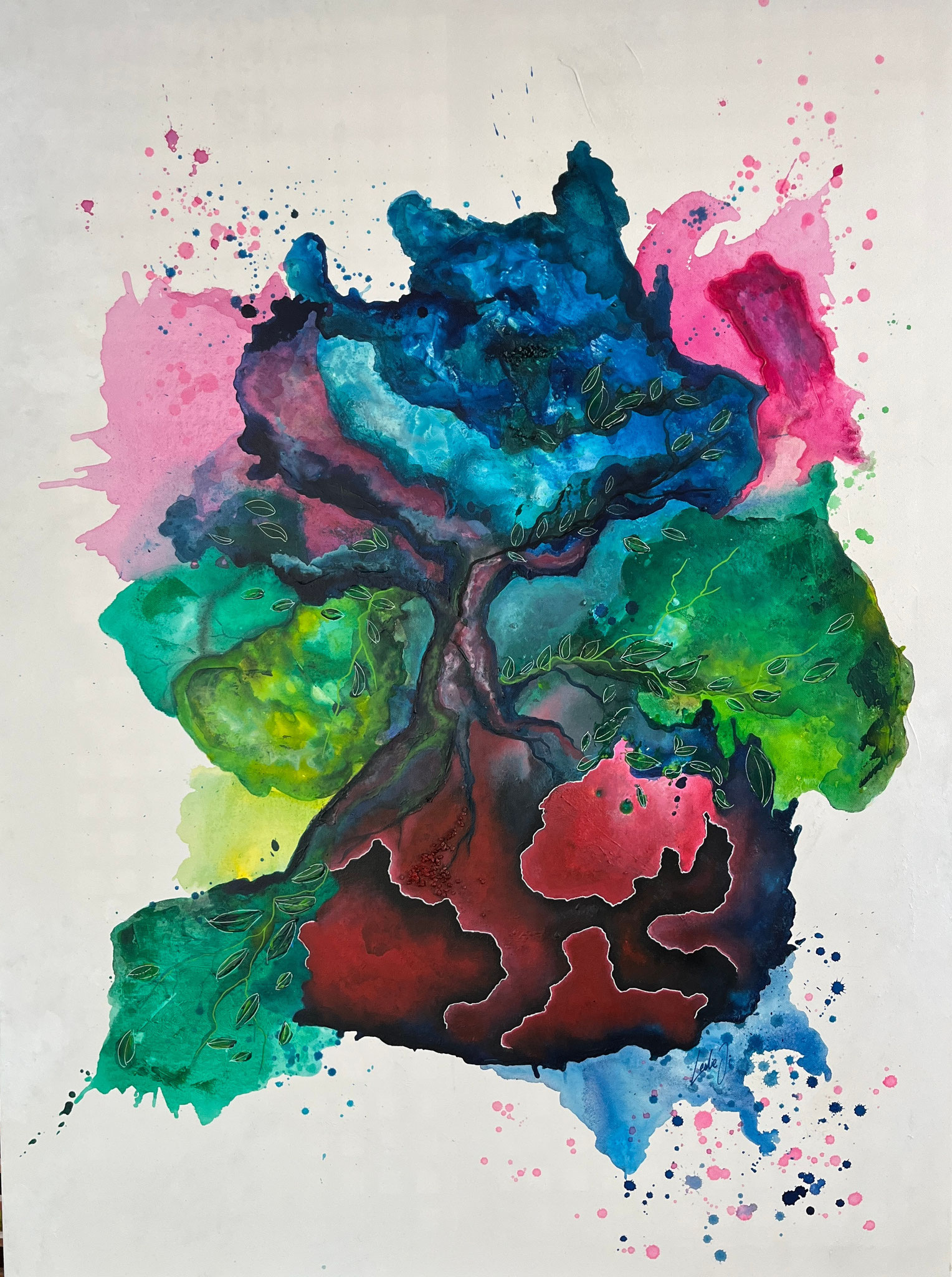 Leslie Di, "Merre terre", Acrylique et encres, 130X97 cm, 2200€