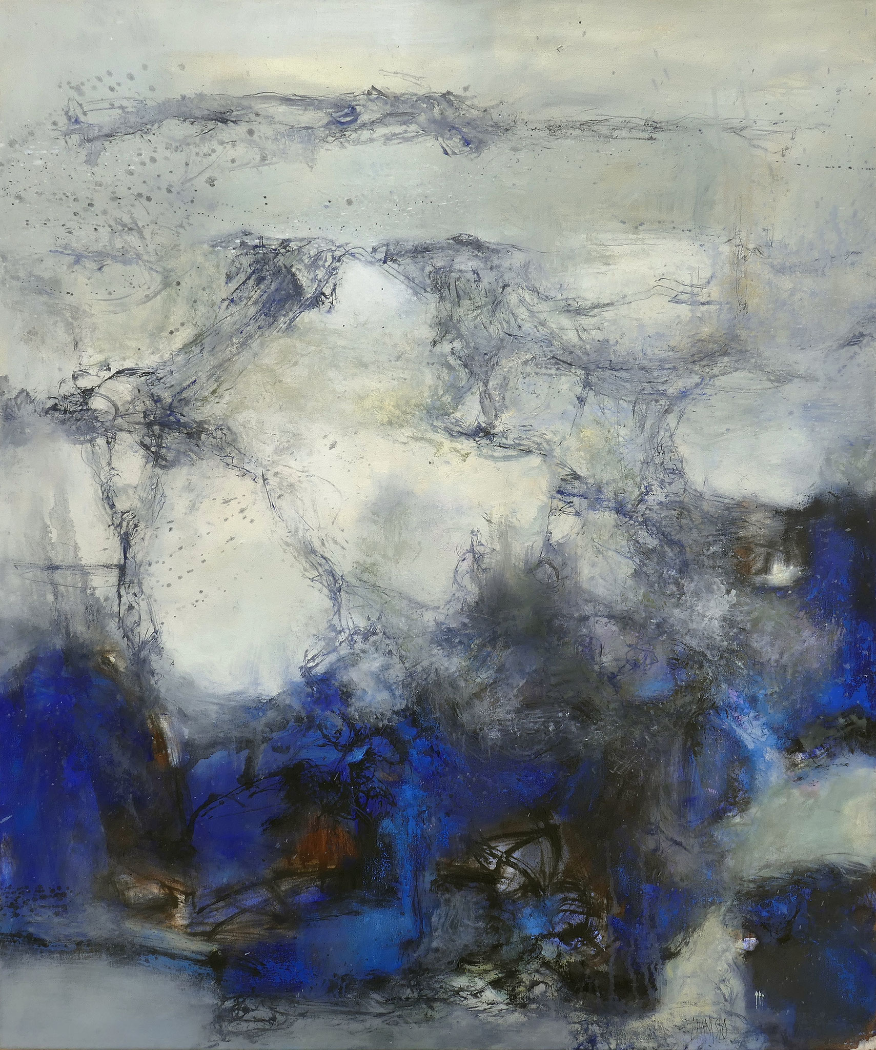 Raymond ATTANASIO, "21-05-03", Huile sur toile, 100x81 cm, 2018