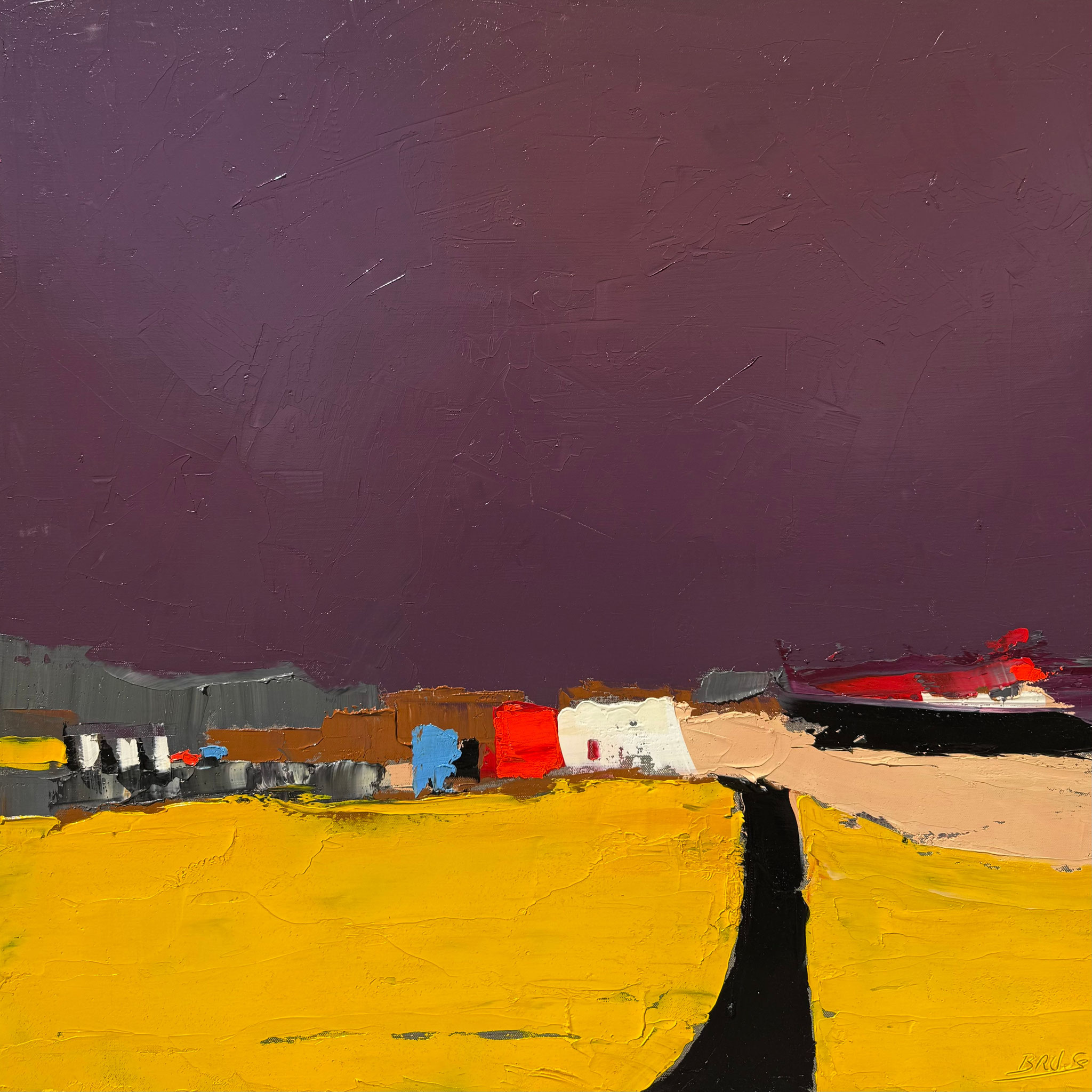  Gérard BRU, "Rive sud", huile sur toile, 80 X 80 cm, 2000€